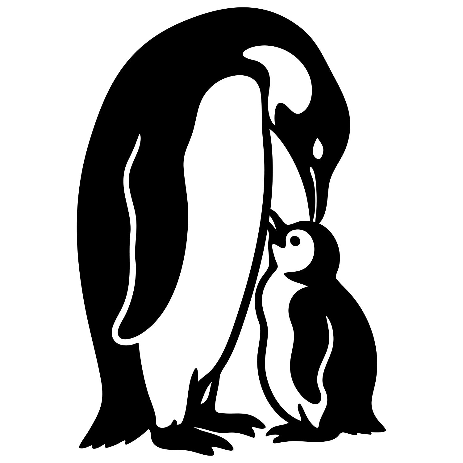 Emperor Penguin With Chick DXF File – CNC Cutting Design | ABPENGUIN67