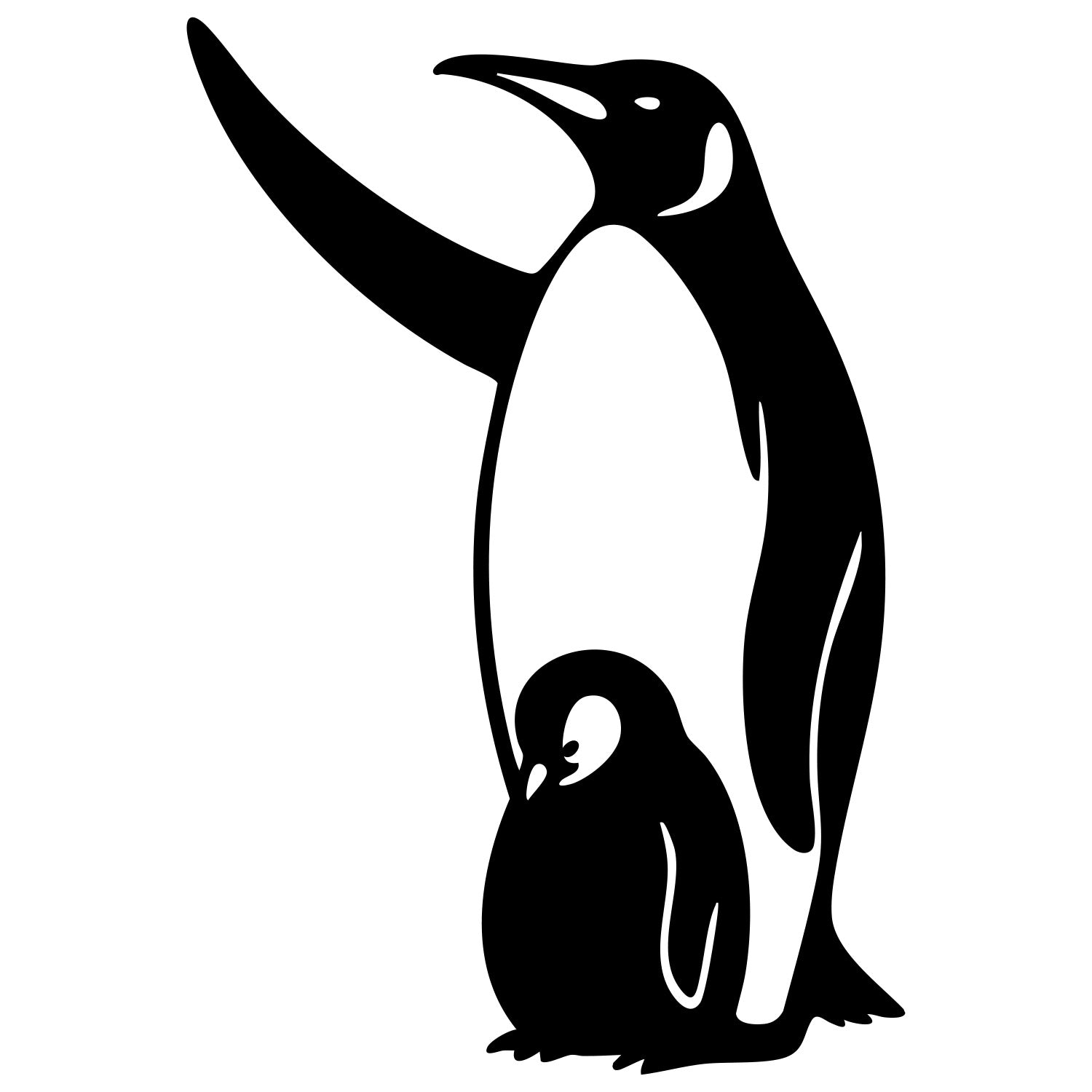 Emperor Penguin With Chick DXF File – CNC Cutting Design | ABPENGUIN97