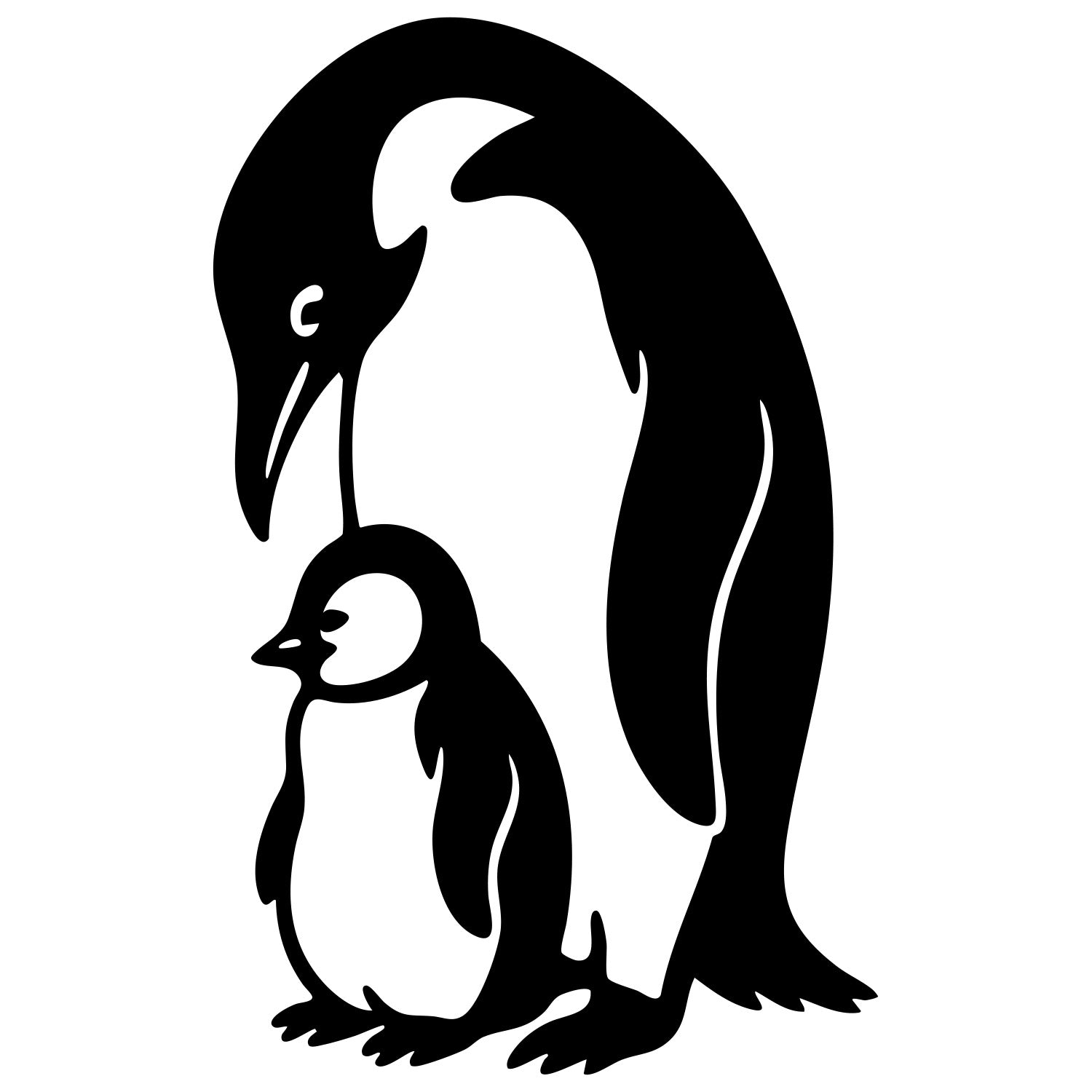 Emperor Penguin With Chick DXF File – CNC Cutting Design | ABPENGUIN99