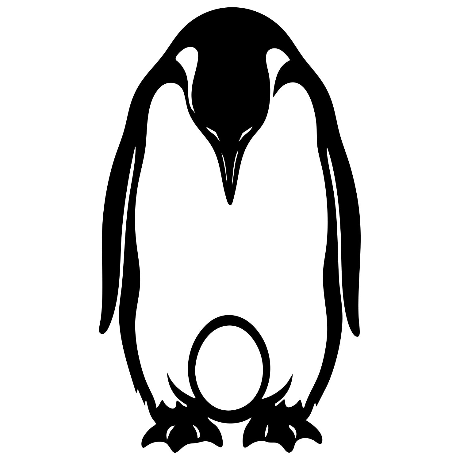 Emperor Penguin With Egg DXF File – CNC Cutting Design | ABPENGUIN63