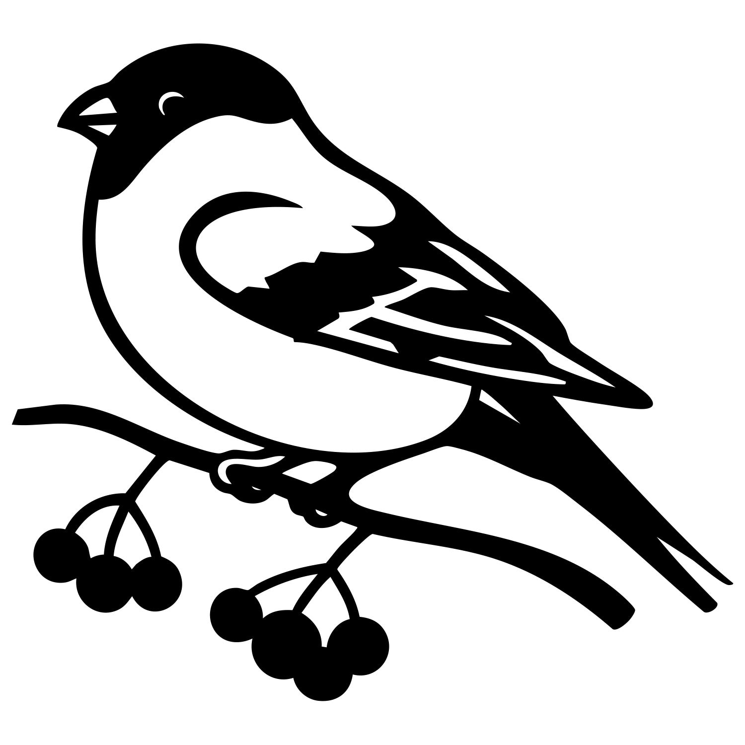 Eurasian Bullfinch DXF File – CNC Cutting Design | ABFINCH164