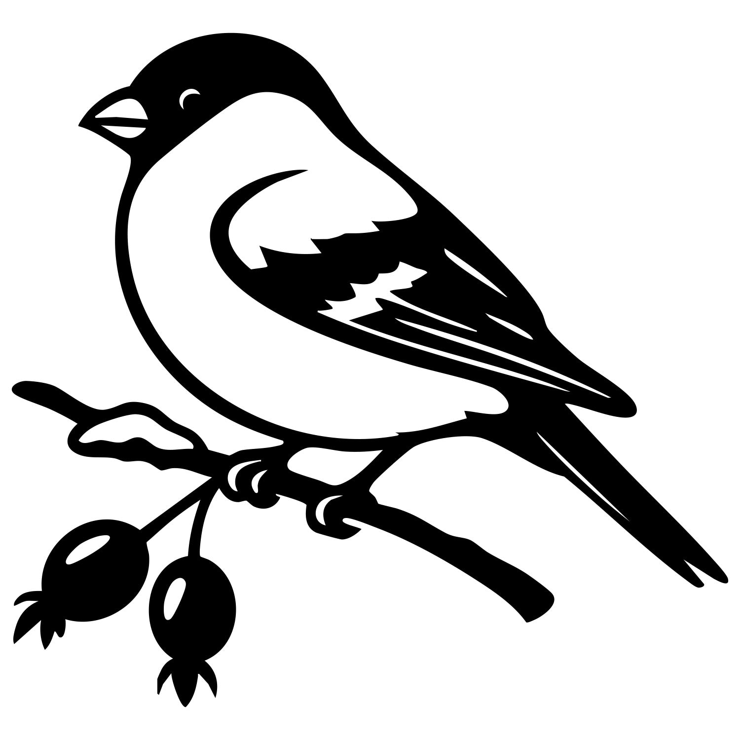 Eurasian Bullfinch DXF File – CNC Cutting Design | ABFINCH170
