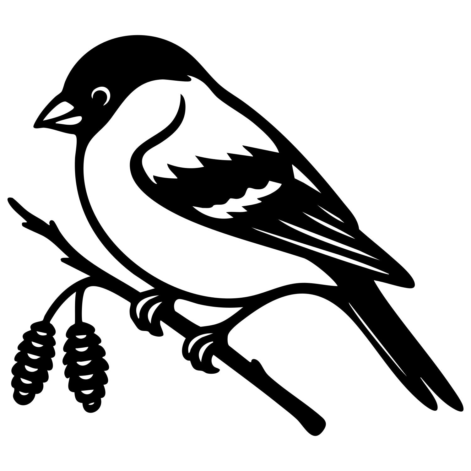 Eurasian Bullfinch DXF File – CNC Cutting Design | ABFINCH175