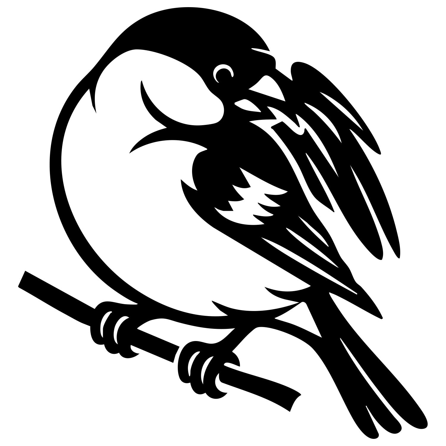 Eurasian Bullfinch DXF File – CNC Cutting Design | ABFINCH191