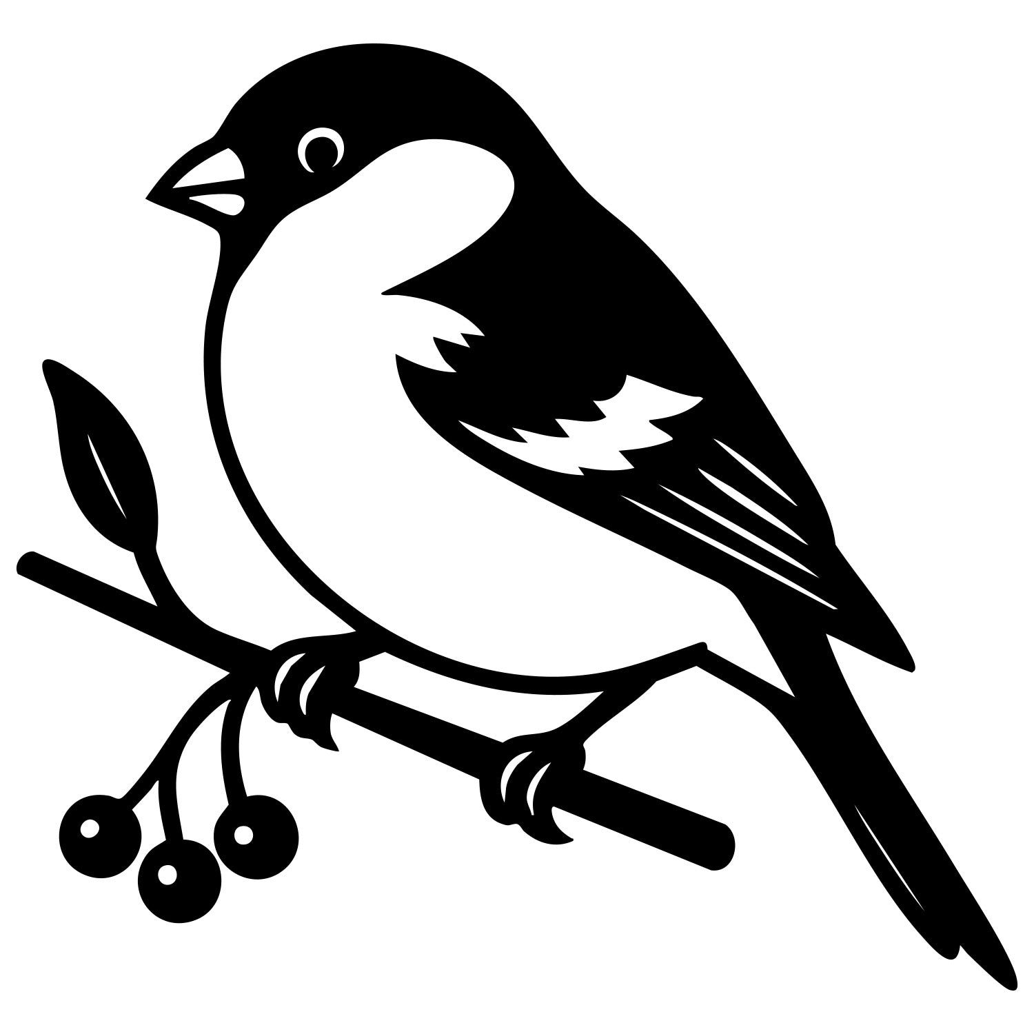 Eurasian Bullfinch DXF File – CNC Cutting Design | ABFINCH192