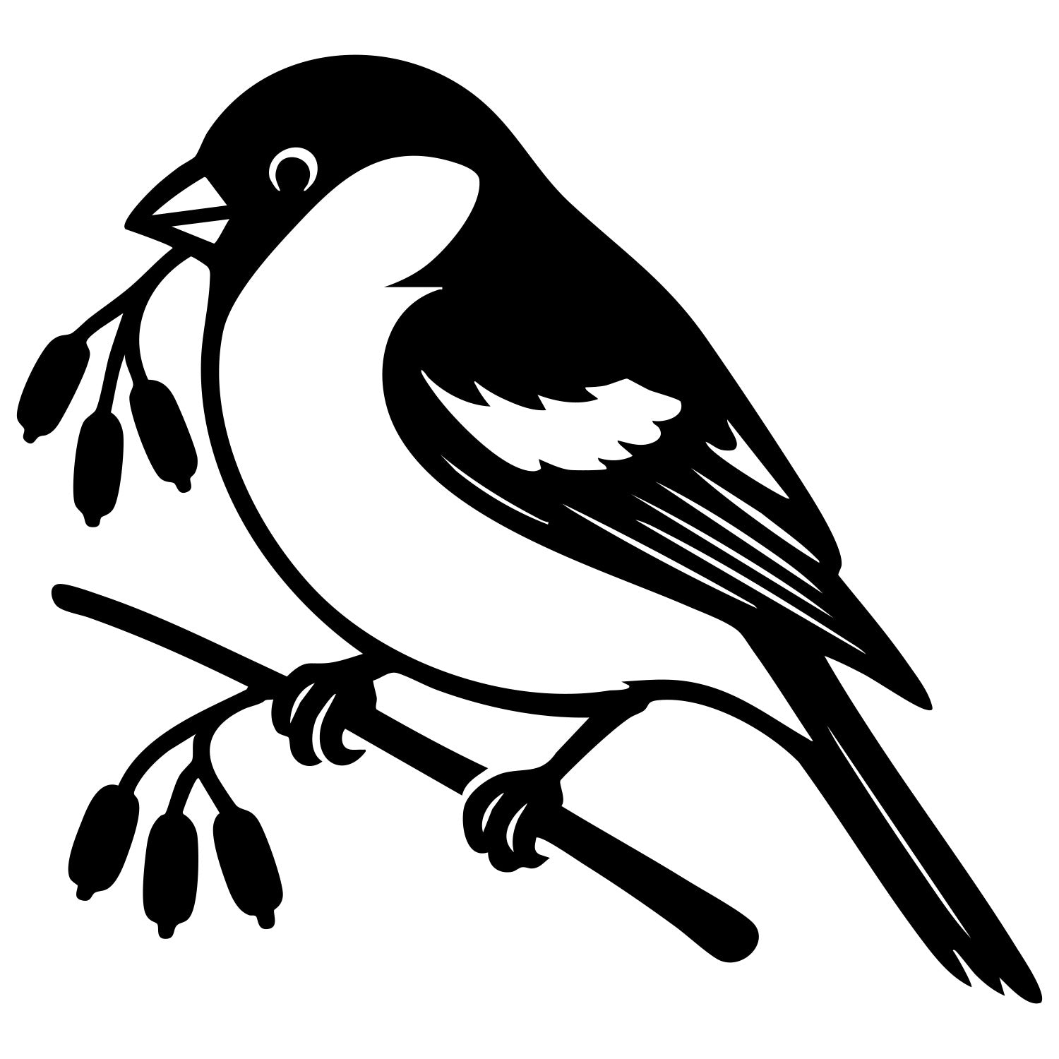Eurasian Bullfinch DXF File – CNC Cutting Design | ABFINCH204