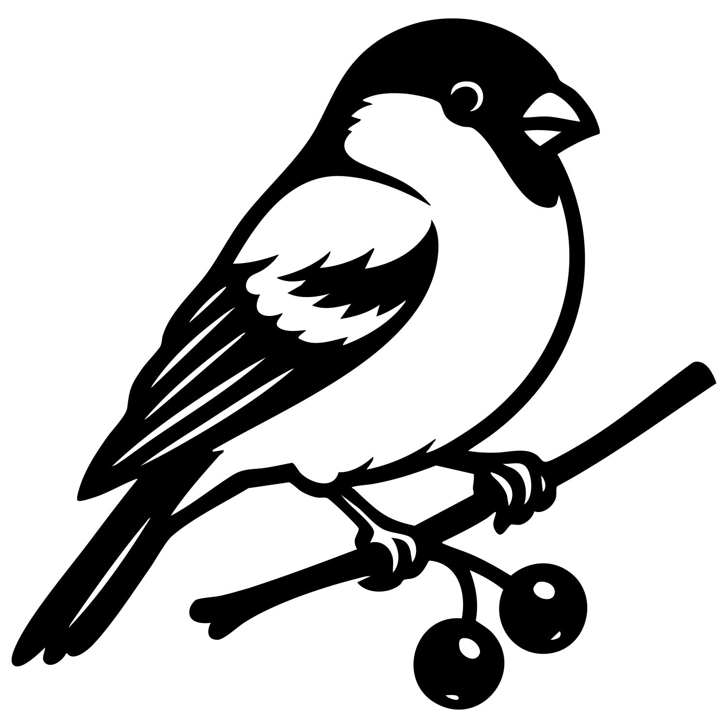 Eurasian Bullfinch DXF File – CNC Cutting Design | ABFINCH220