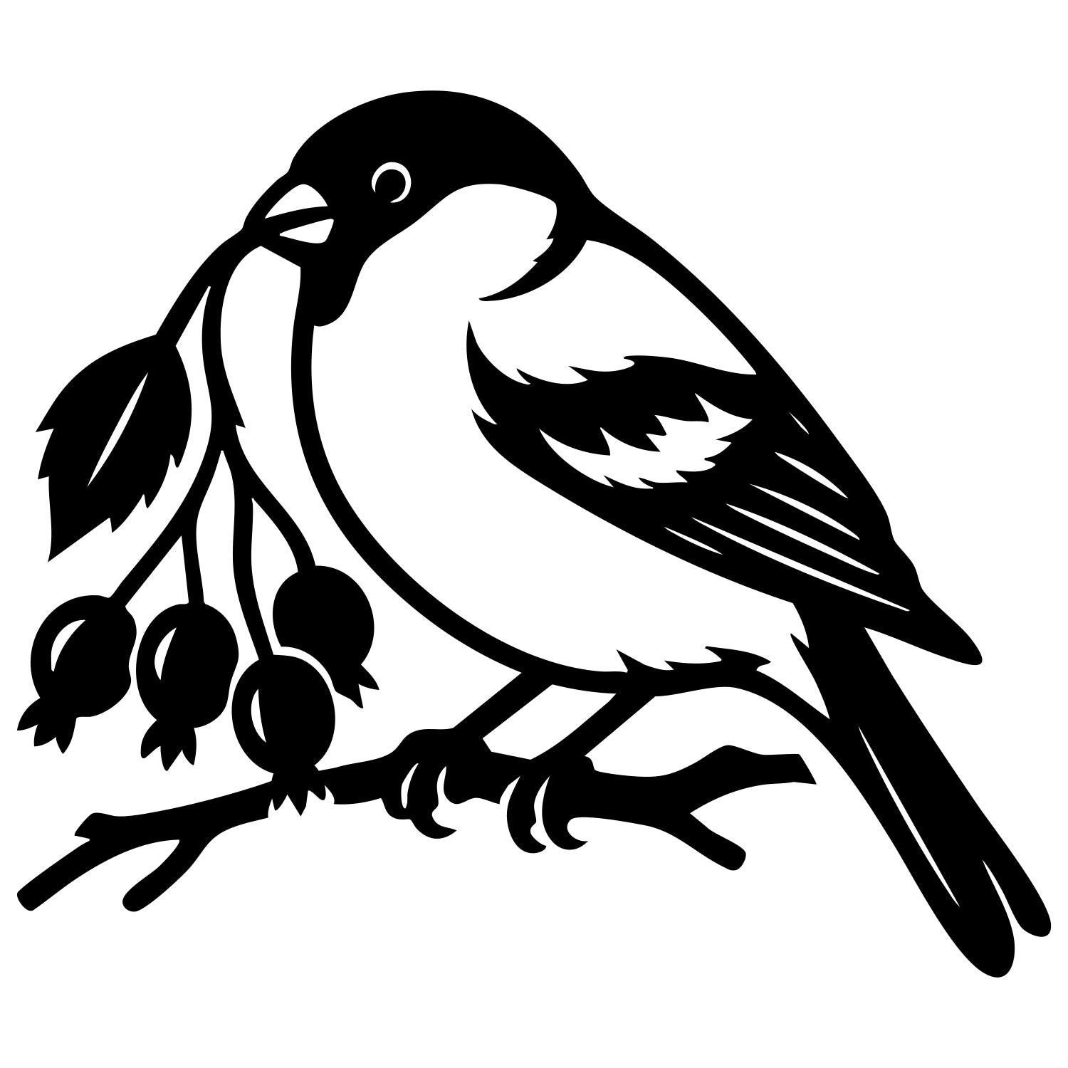 Eurasian Bullfinch DXF File – CNC Cutting Design | ABFINCH221