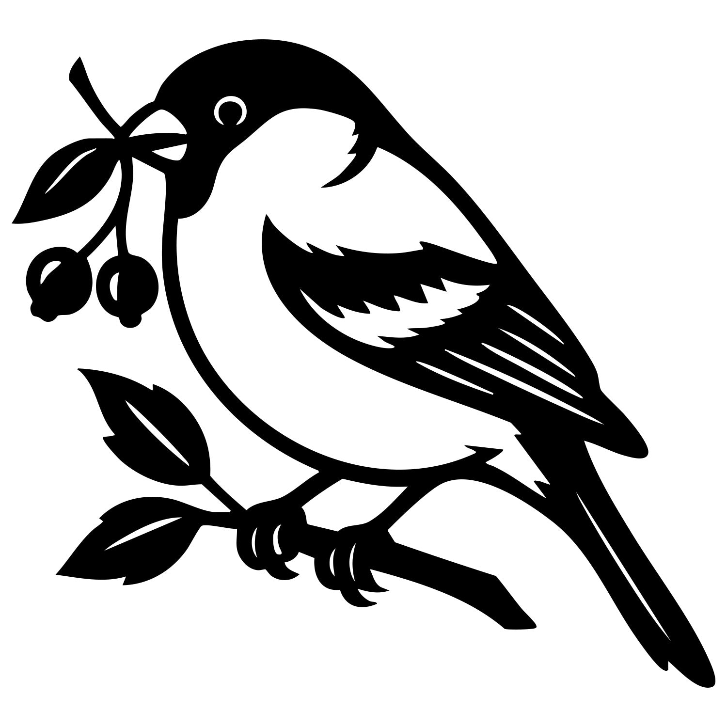 Eurasian Bullfinch DXF File – CNC Cutting Design | ABFINCH224