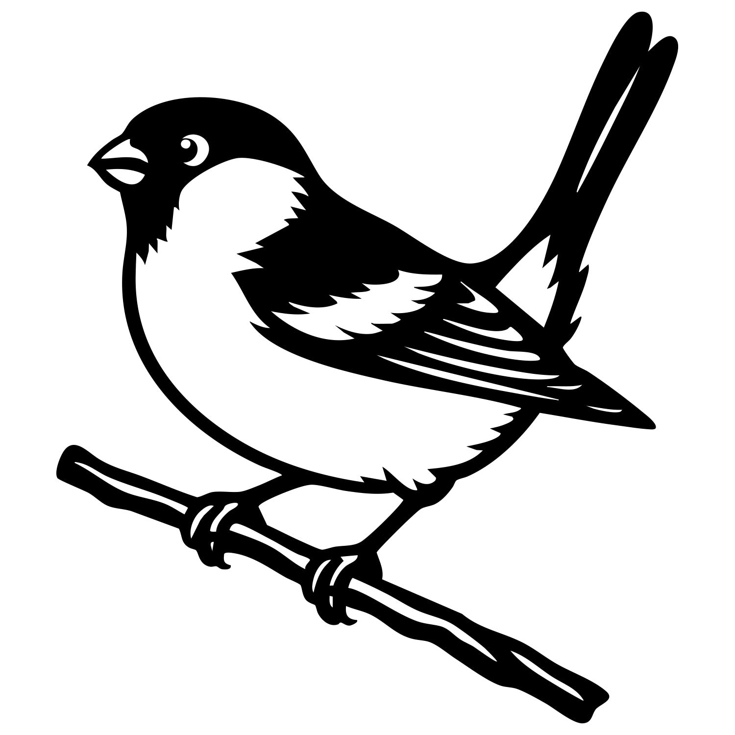 Eurasian Bullfinch DXF File – CNC Cutting Design | ABFINCH258