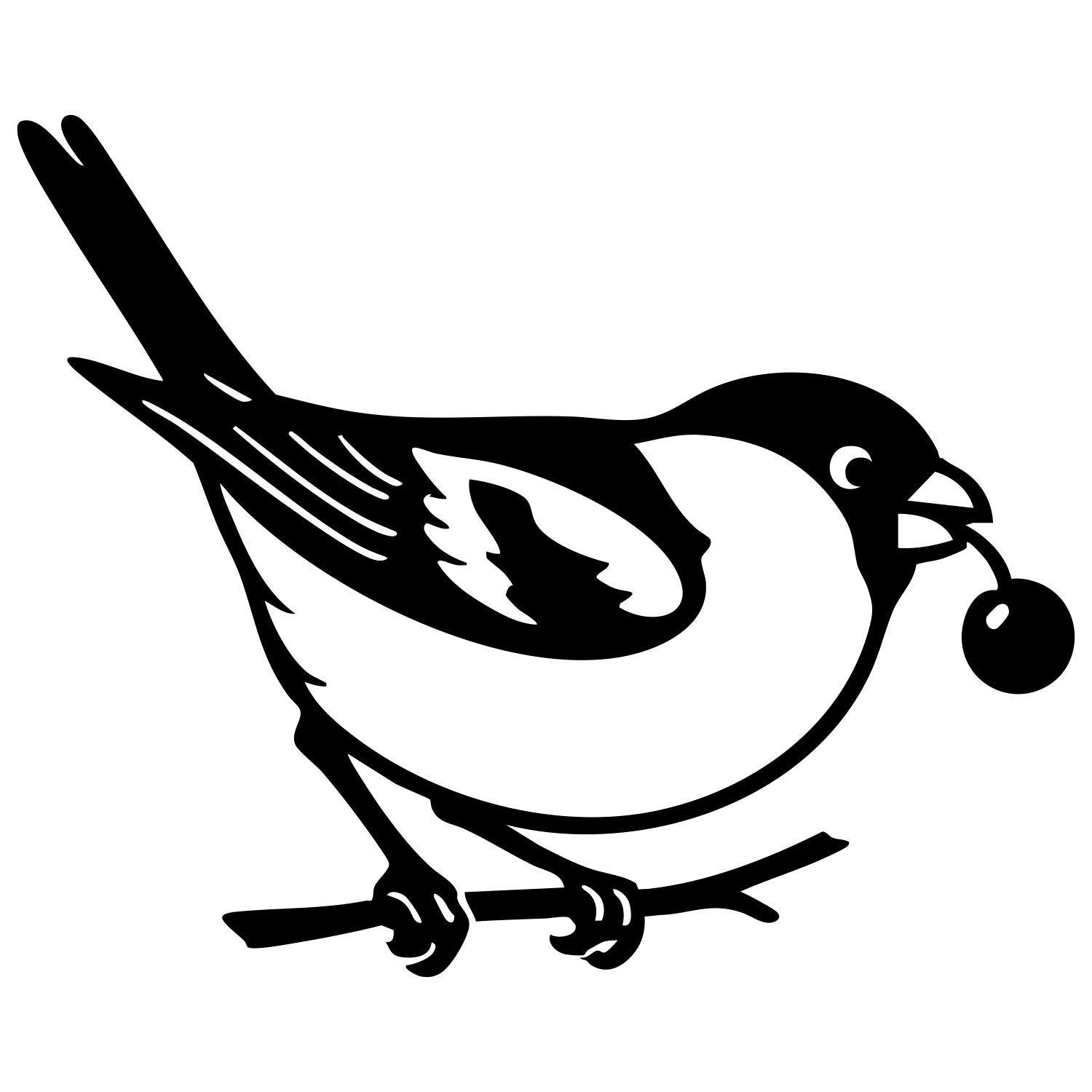Eurasian Bullfinch DXF File – CNC Cutting Design | ABFINCH263