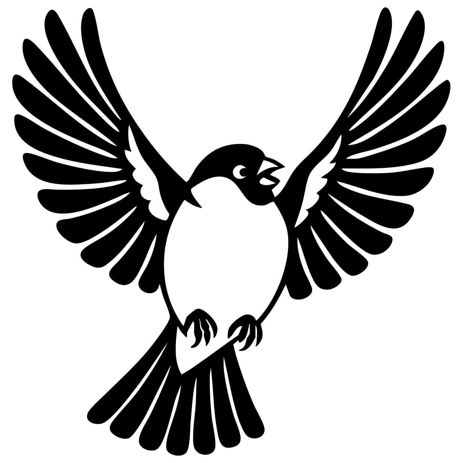 Eurasian Bullfinch DXF File – CNC Cutting Design | ABFINCH272