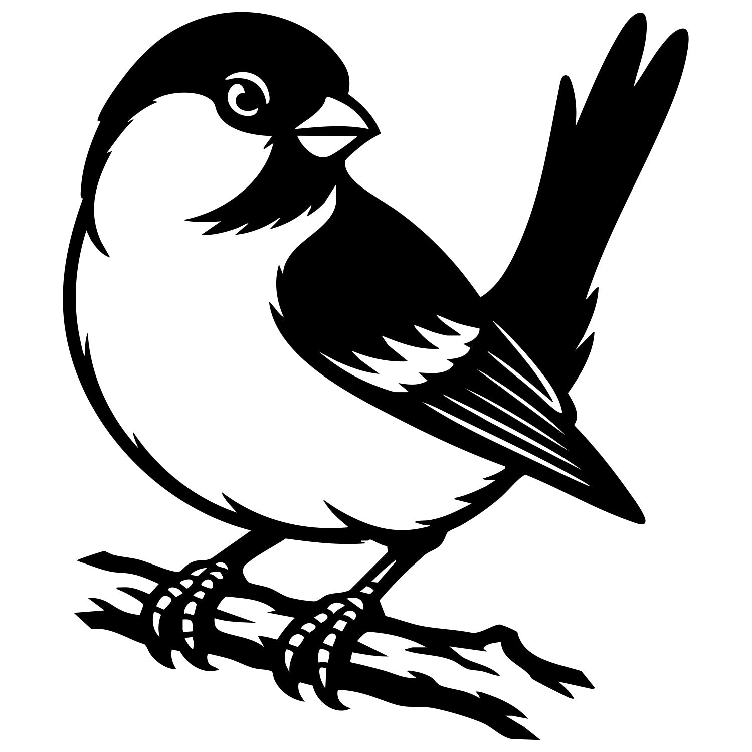 Eurasian Bullfinch DXF File – CNC Cutting Design | ABFINCH280