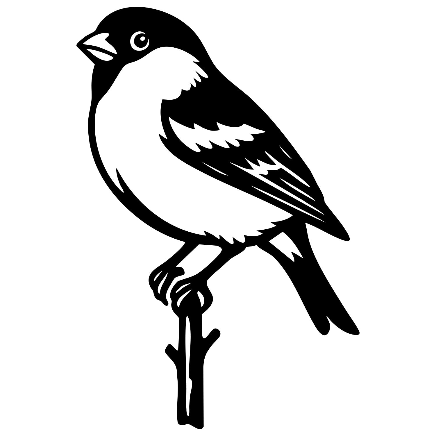 Eurasian Bullfinch DXF File – CNC Cutting Design | ABFINCH282