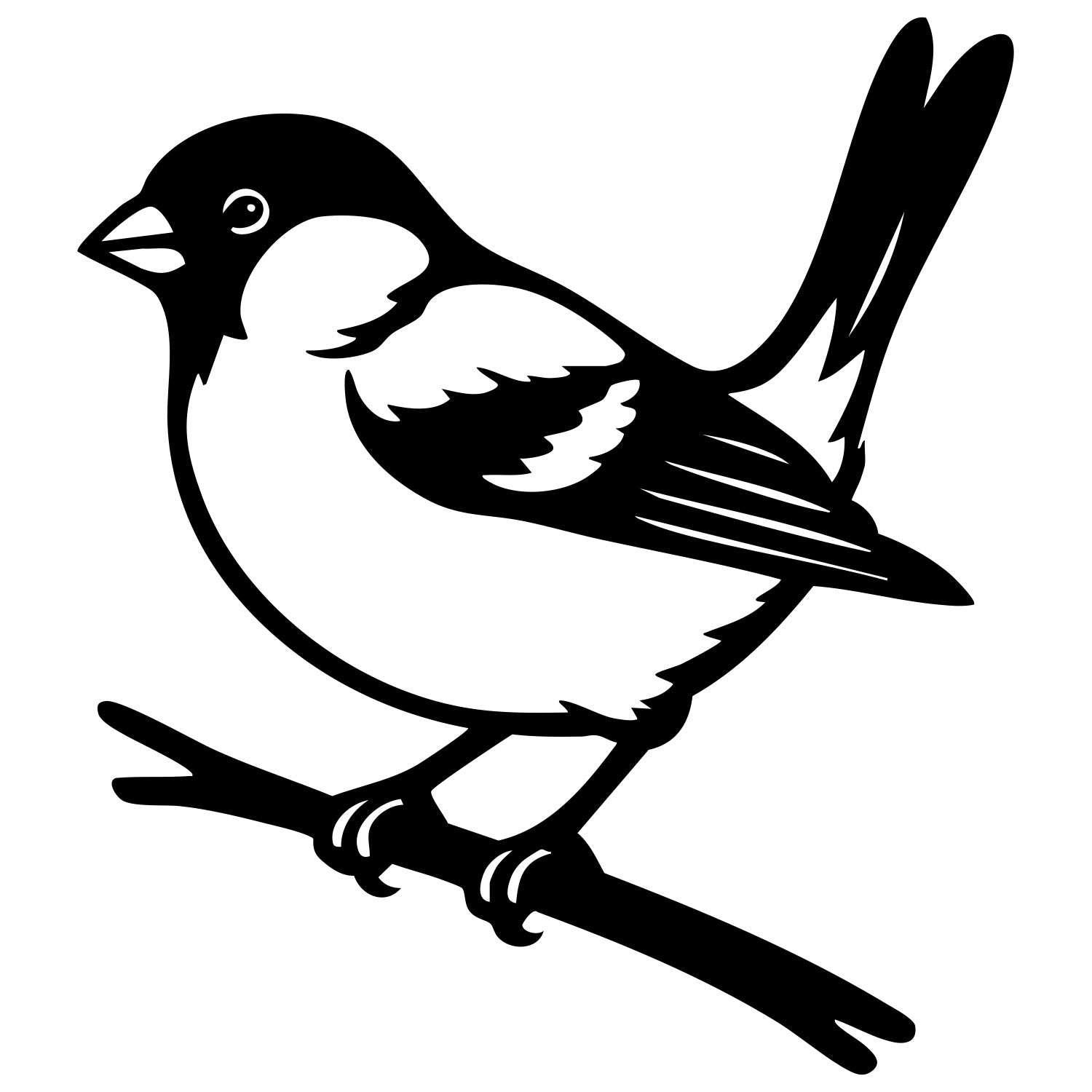 Eurasian Bullfinch DXF File – CNC Cutting Design | ABFINCH307