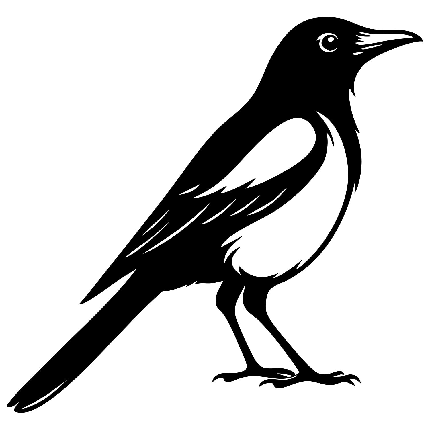 Eurasian Magpie DXF File – CNC Cutting Design | ABMAGPIE1