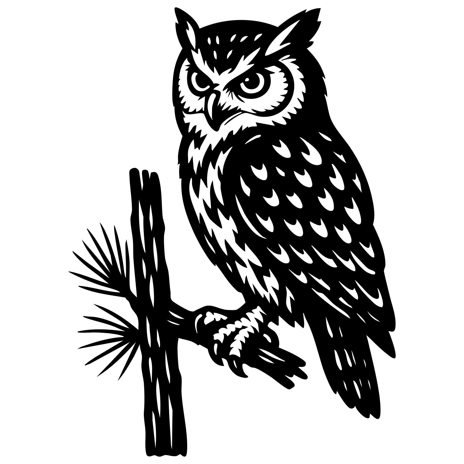 Eurasian Scops Owl DXF File – CNC Cutting Design | ABOWL15