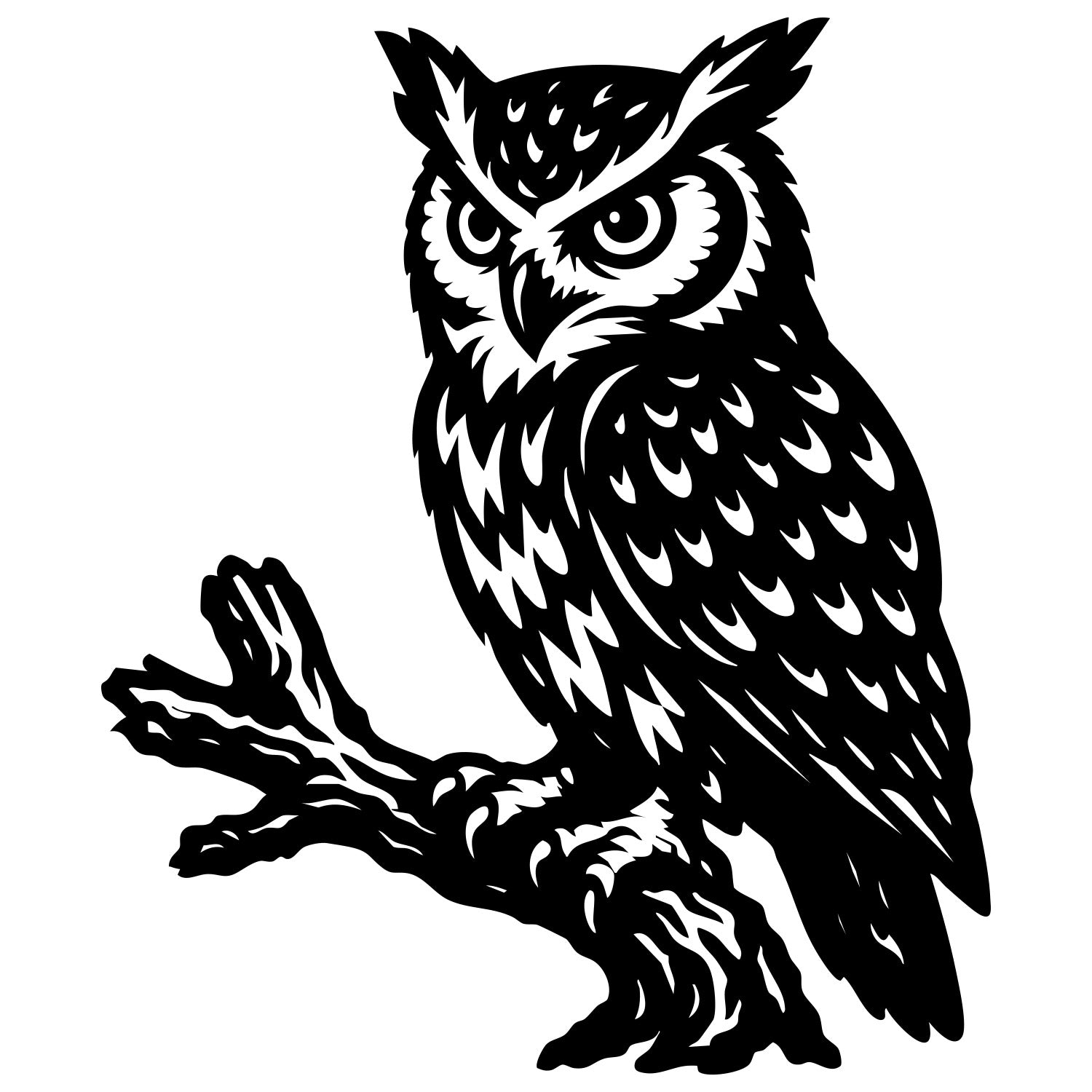 Eurasian Scops Owl DXF File – CNC Cutting Design | ABOWL20