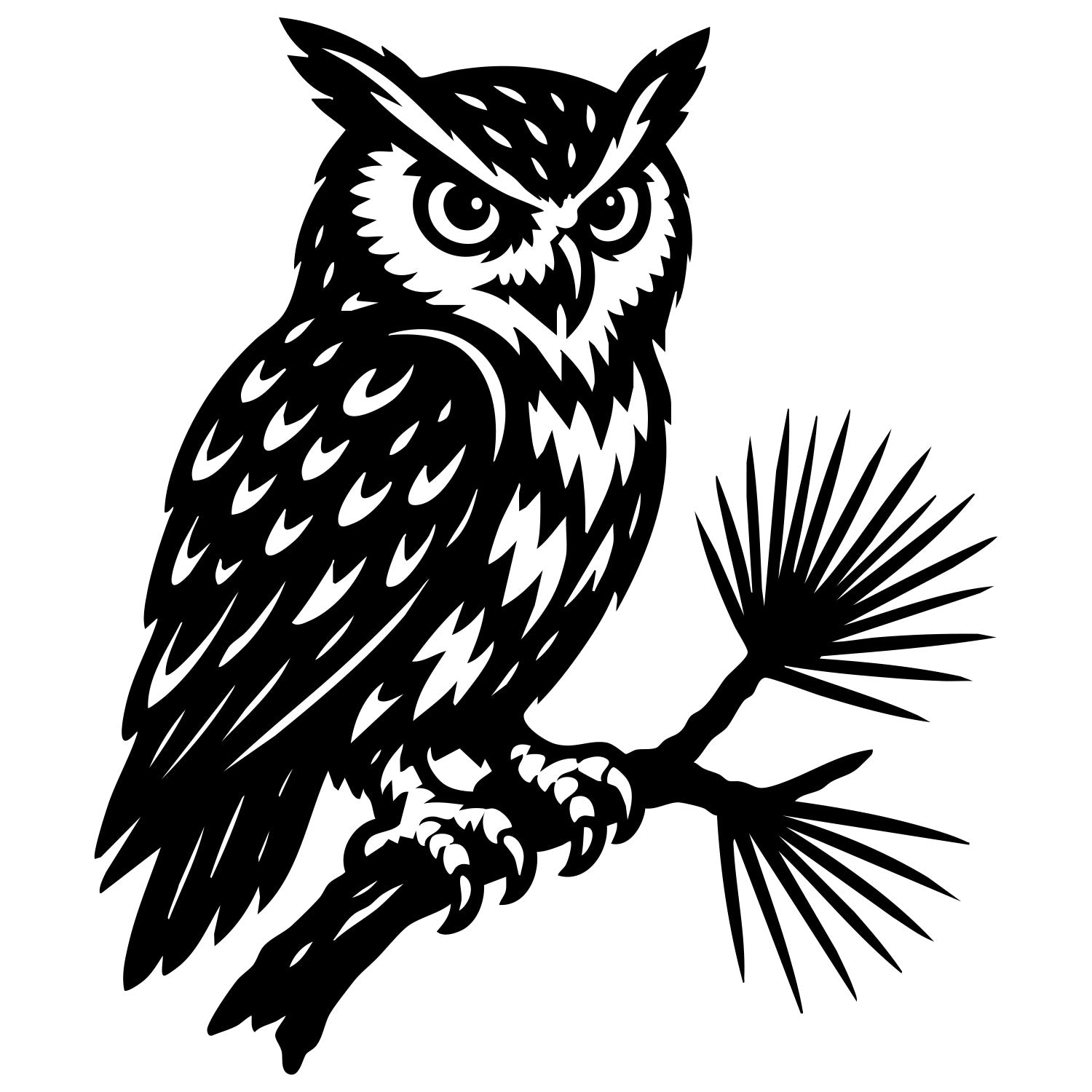 Eurasian Scops Owl DXF File – CNC Cutting Design | ABOWL23