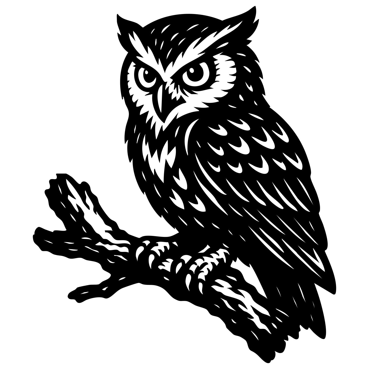 Eurasian Scops Owl DXF File – CNC Cutting Design | ABOWL26