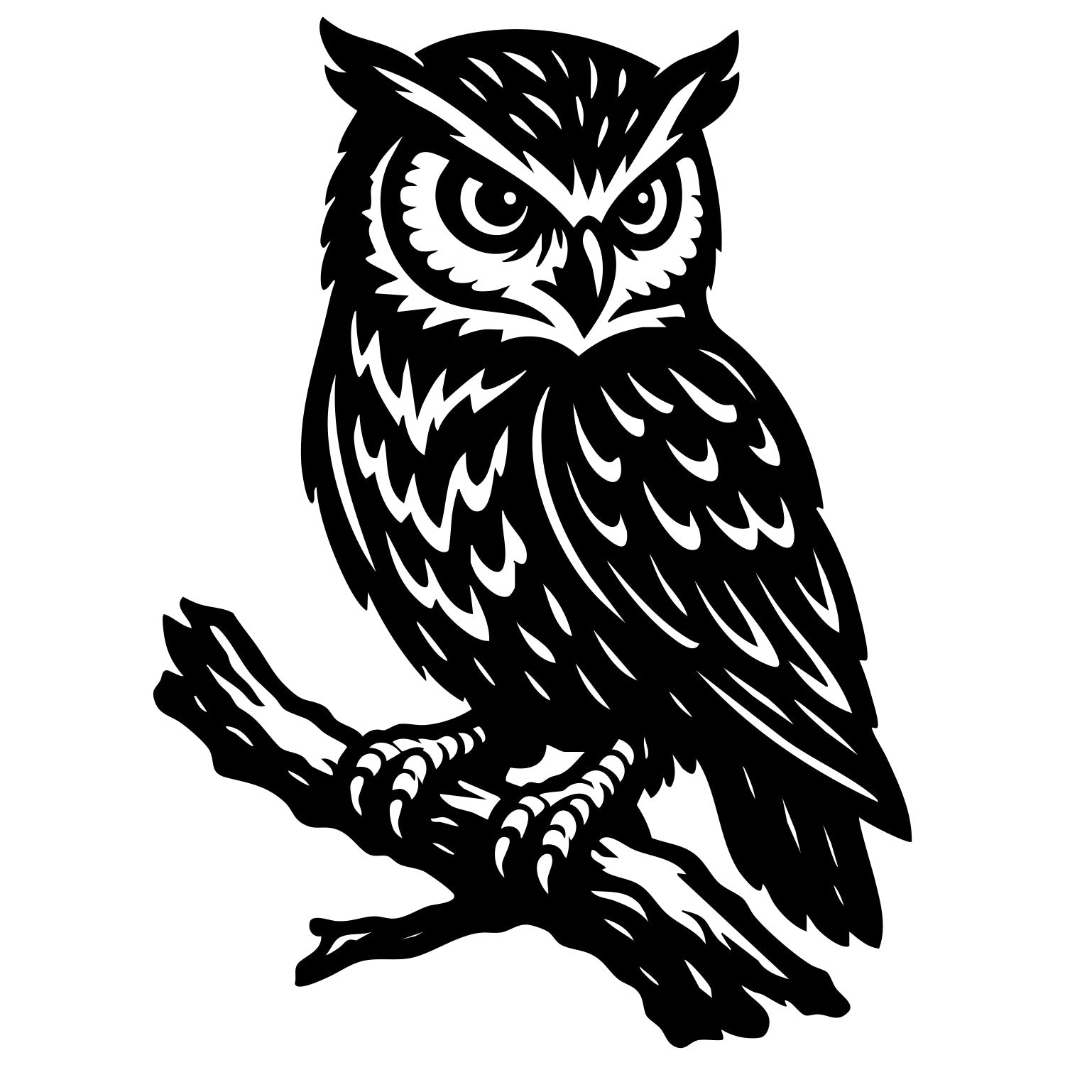 Eurasian Scops Owl DXF File – CNC Cutting Design | ABOWL27