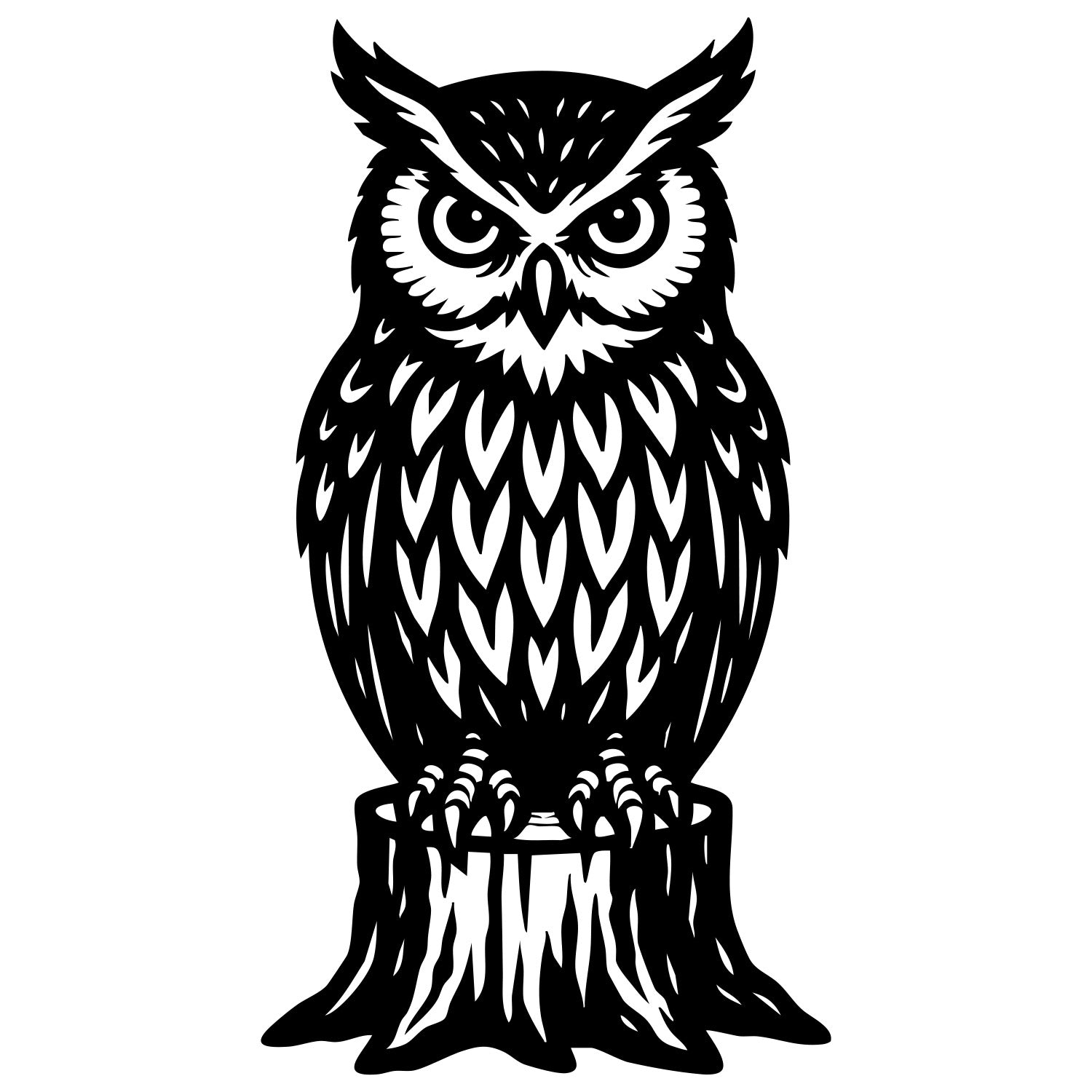 Eurasian Scops Owl DXF File – CNC Cutting Design | ABOWL28