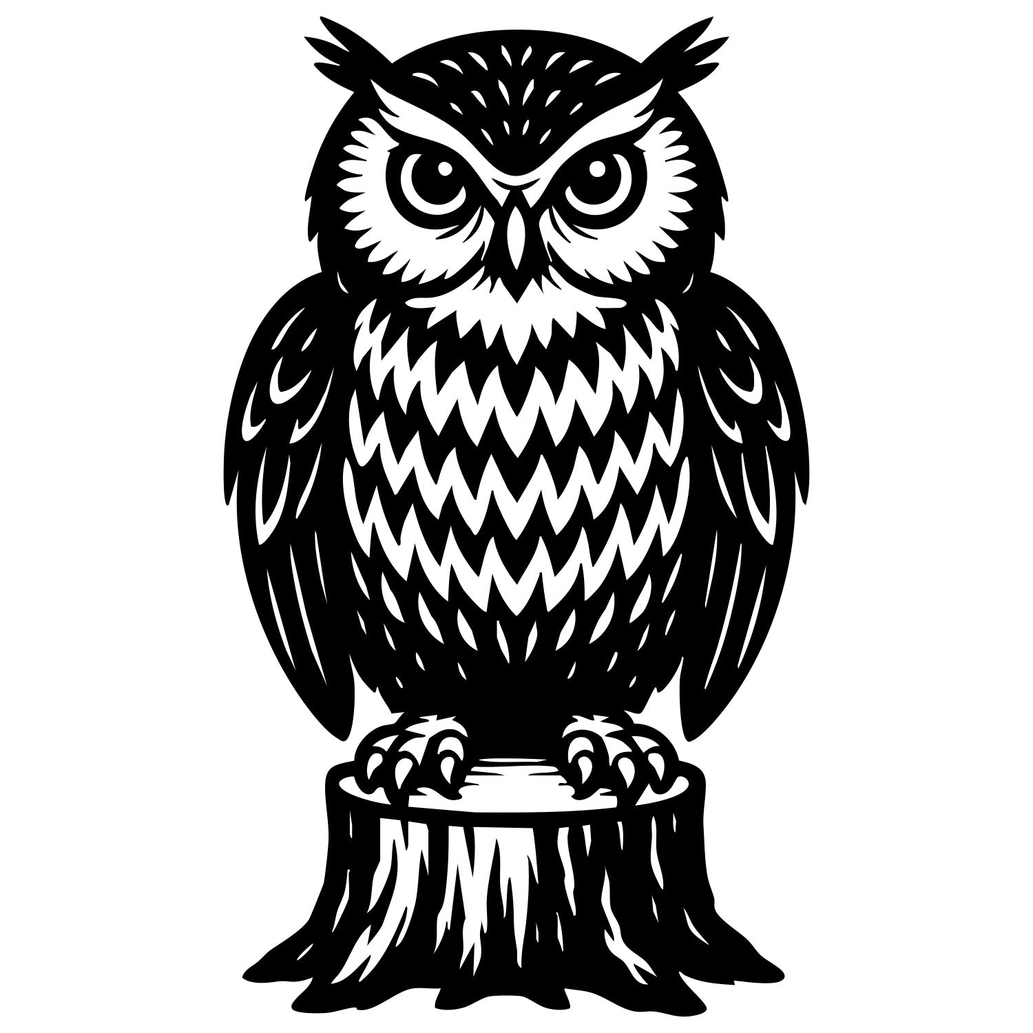 Eurasian Scops Owl DXF File – CNC Cutting Design | ABOWL31