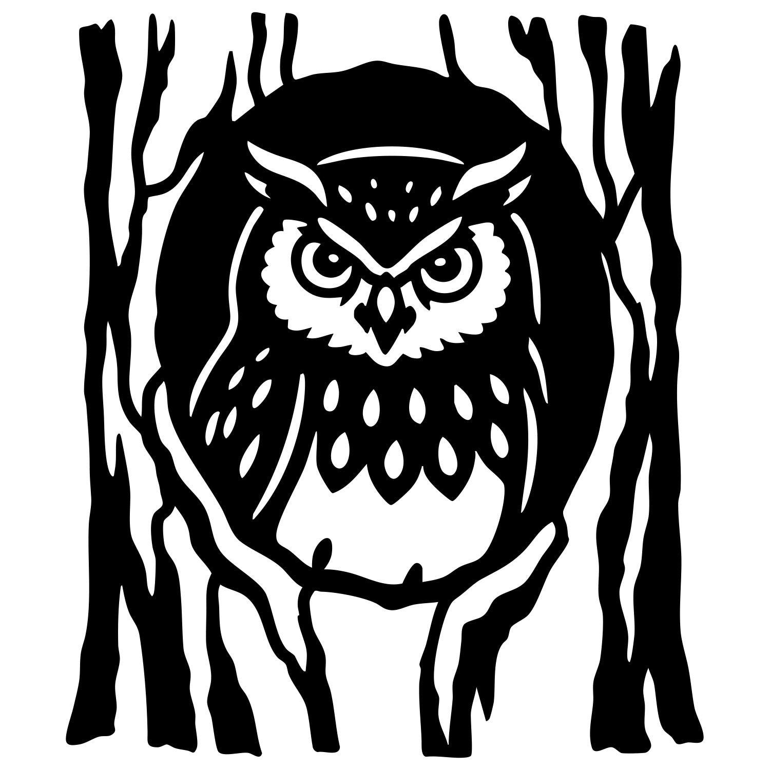 Eurasian Scops Owl DXF File – CNC Cutting Design | ABOWL60