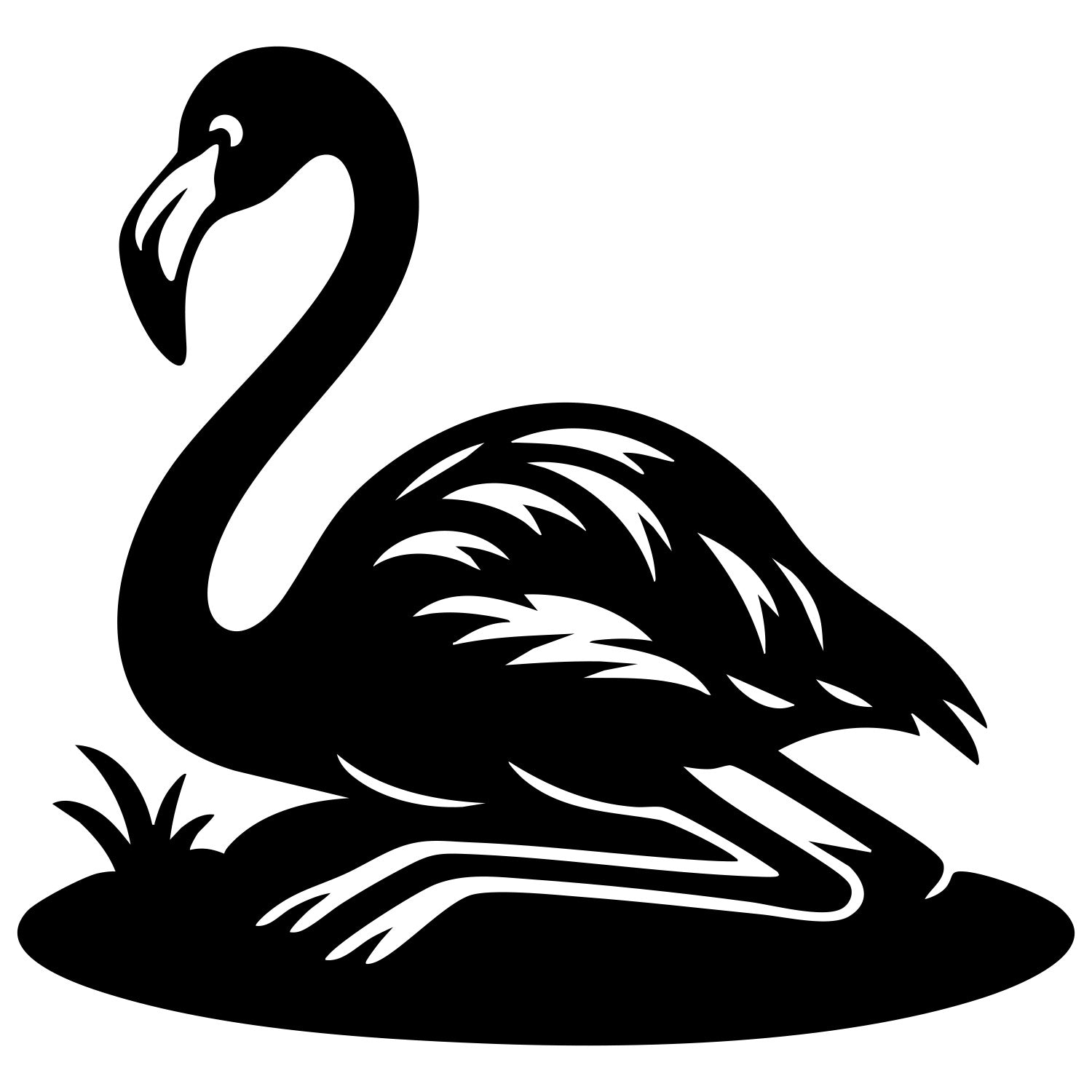 Flamingo DXF File – CNC Cutting Design | ABFLAMINGO17