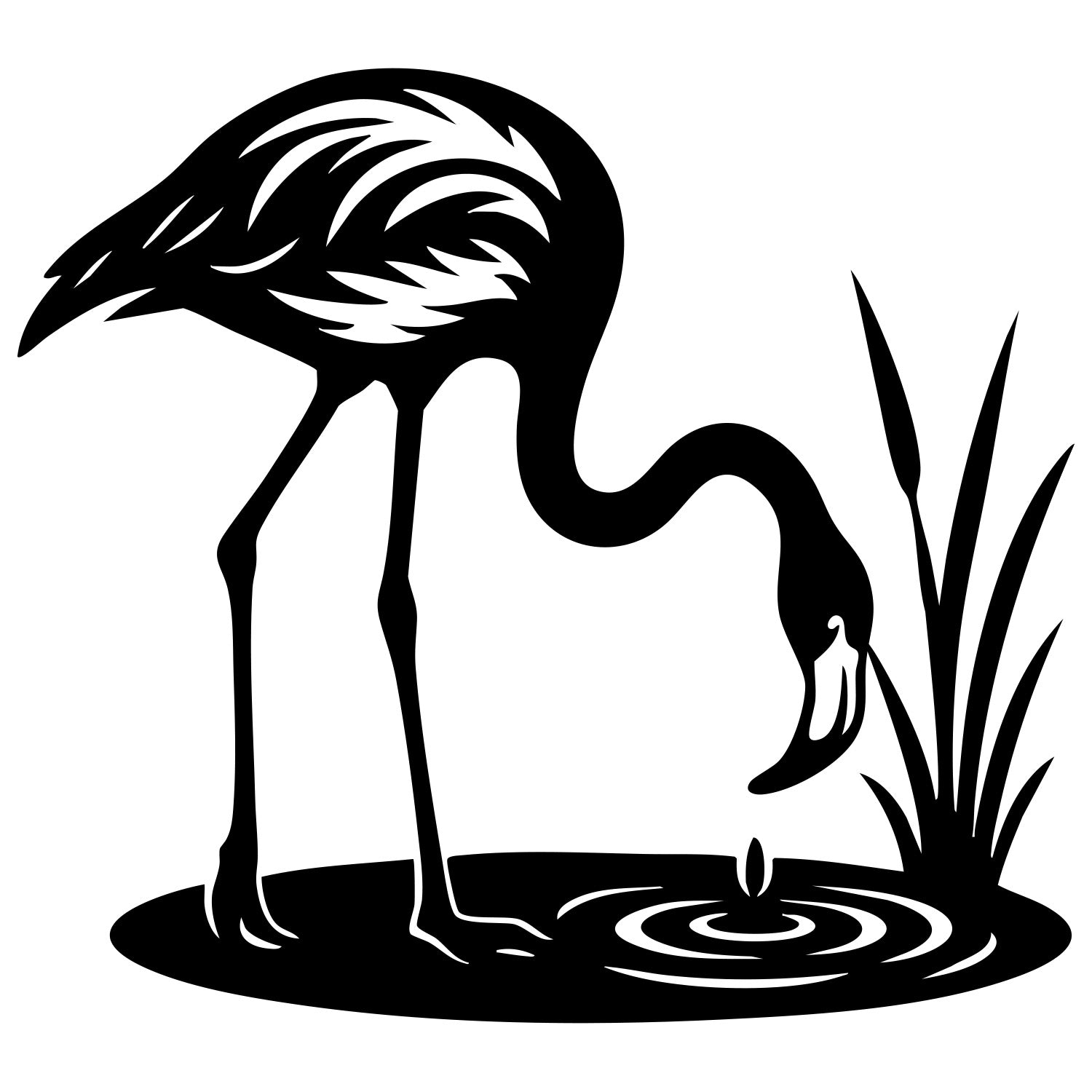 Flamingo DXF File – CNC Cutting Design | ABFLAMINGO31