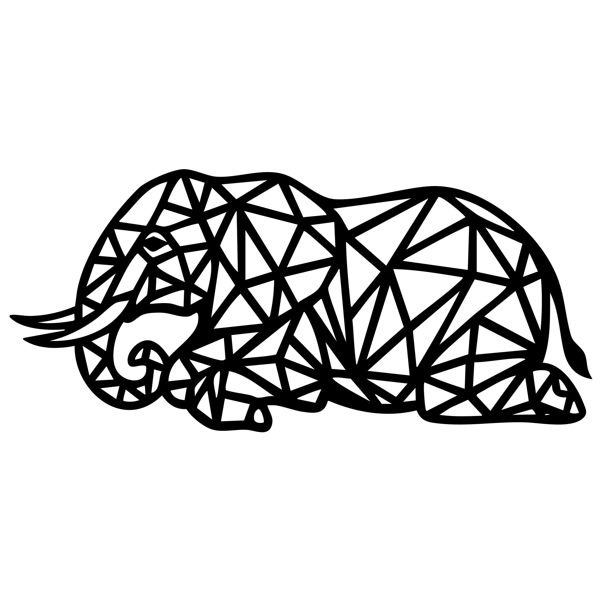 Geometric Elephant DXF File – CNC Cutting Design | AWELEPHANT164