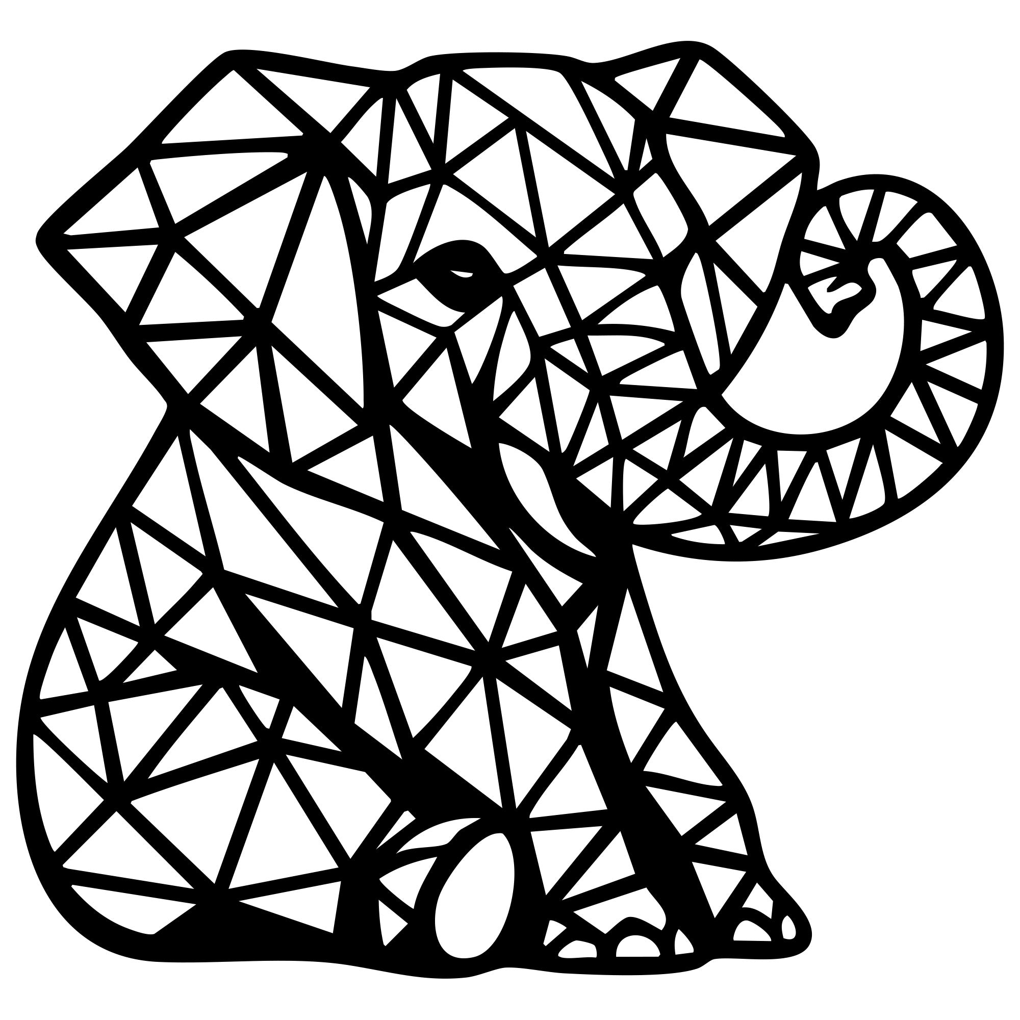 Geometric Elephant DXF File – CNC Cutting Design | AWELEPHANT170