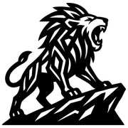 Geometric Lion DXF File – CNC Cutting Design | AWLION42