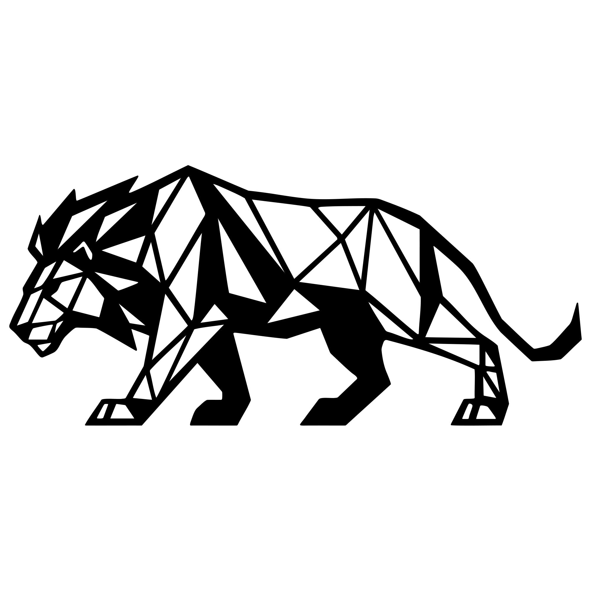 Geometric Lion DXF File – CNC Cutting Design | AWLION1240