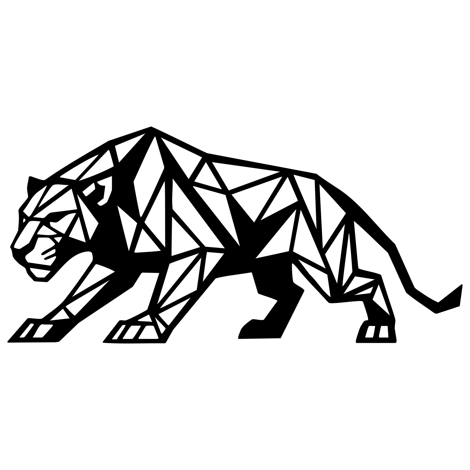 Geometric Lion DXF File – CNC Cutting Design | AWLION1246