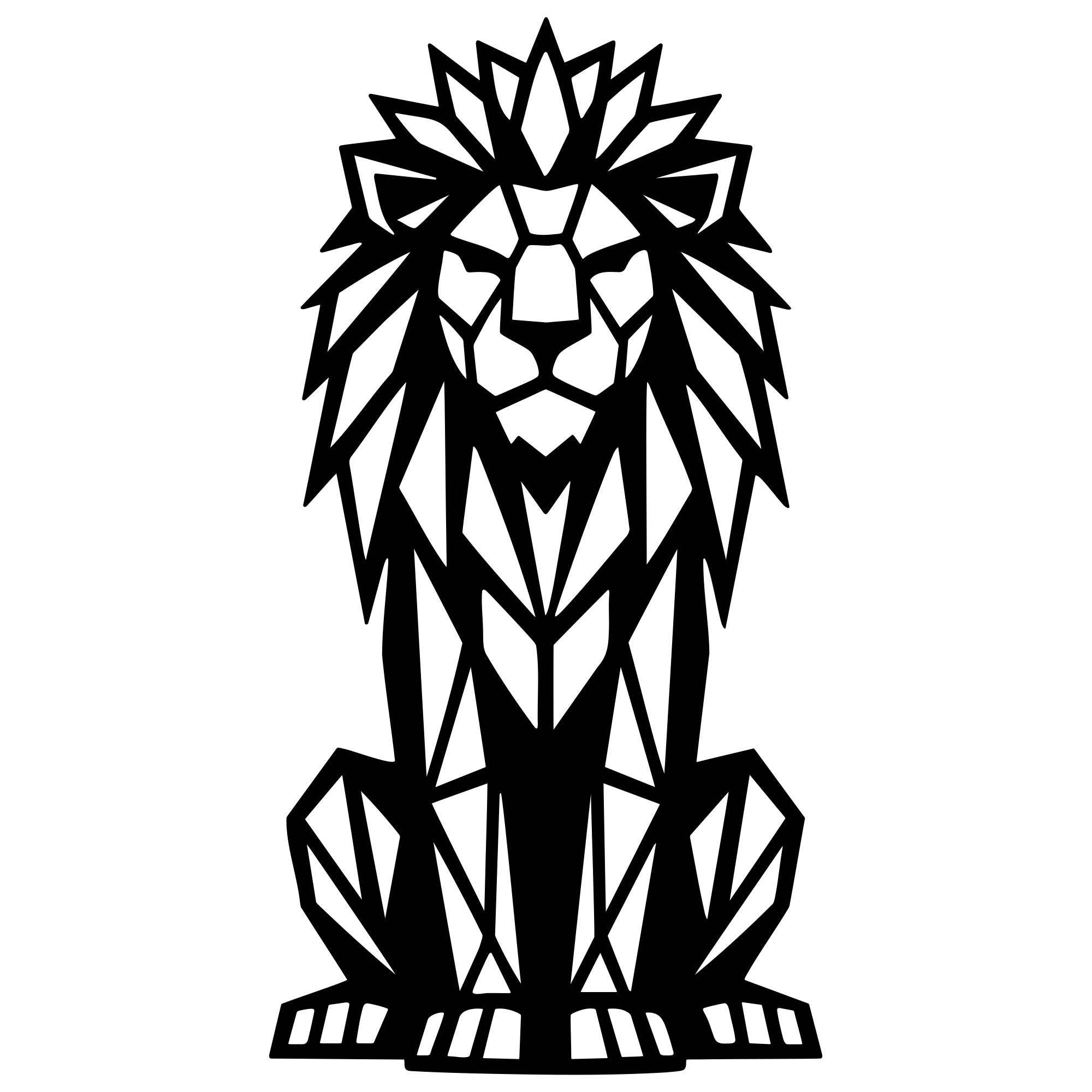 Geometric Lion DXF File – CNC Cutting Design | AWLION1248