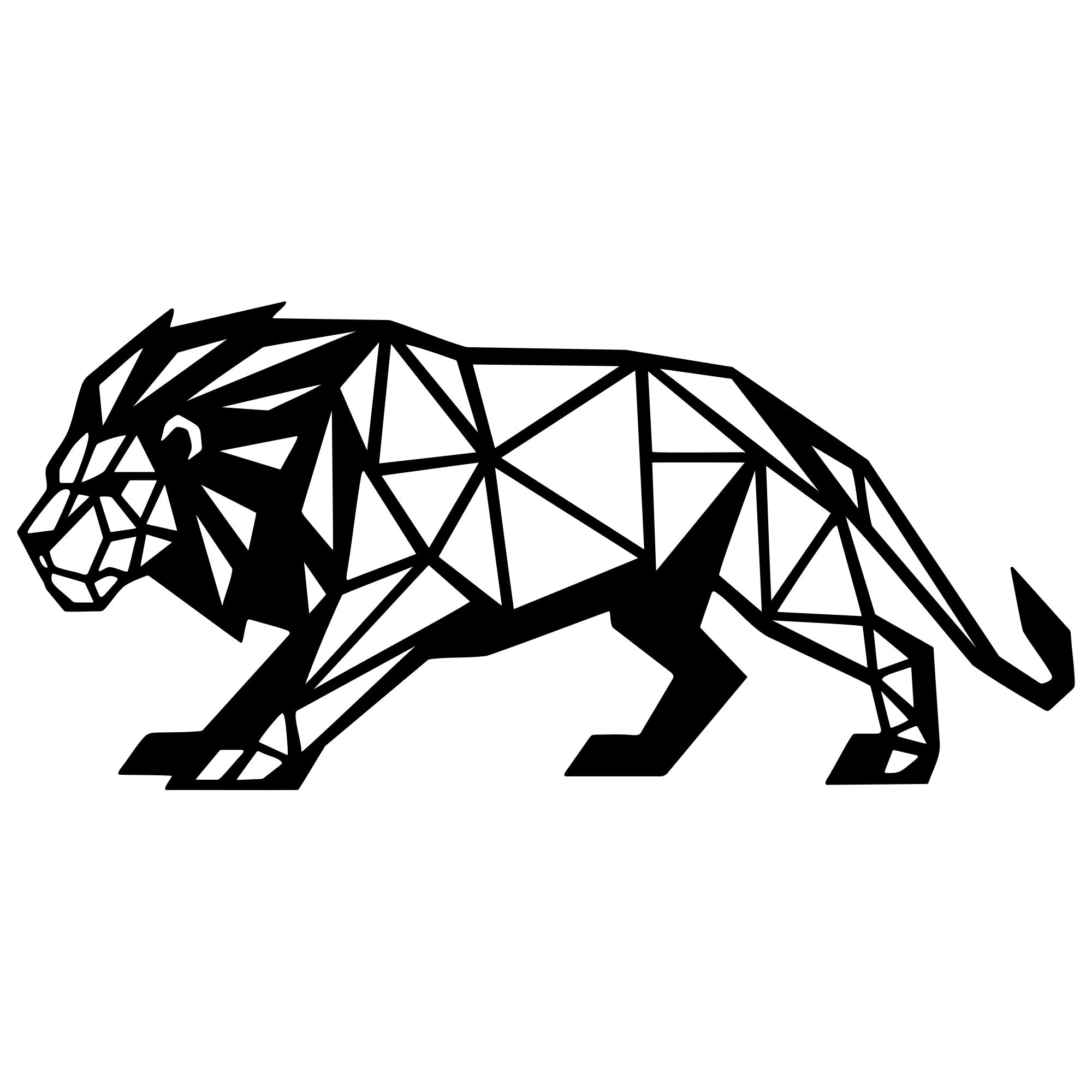 Geometric Lion DXF File – CNC Cutting Design | AWLION1265
