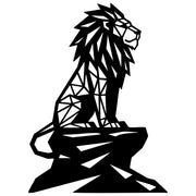 Geometric Lion DXF File – CNC Cutting Design | AWLION1309