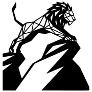 Geometric Lion DXF File – CNC Cutting Design | AWLION1332