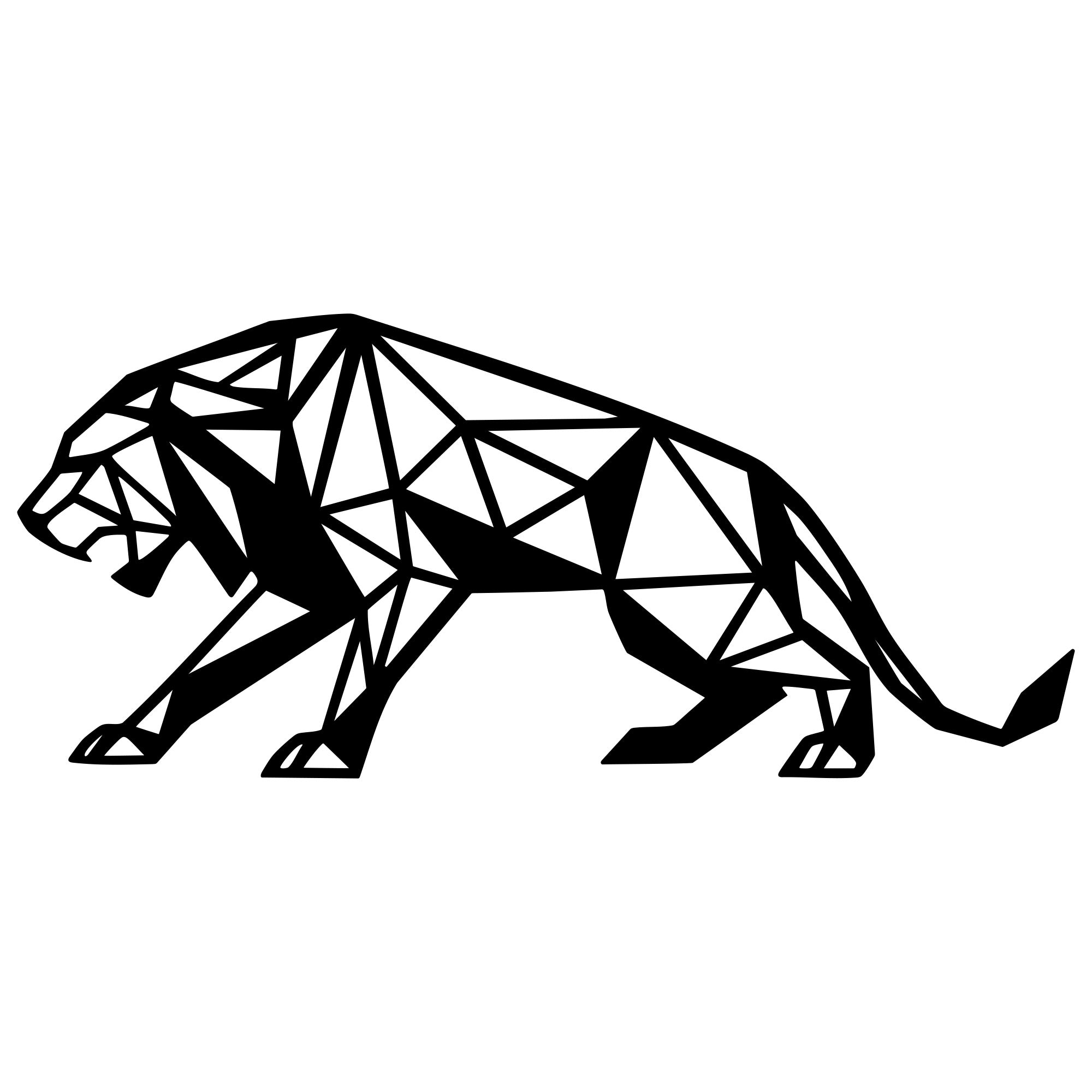 Geometric Lion DXF File – CNC Cutting Design | AWLION1346