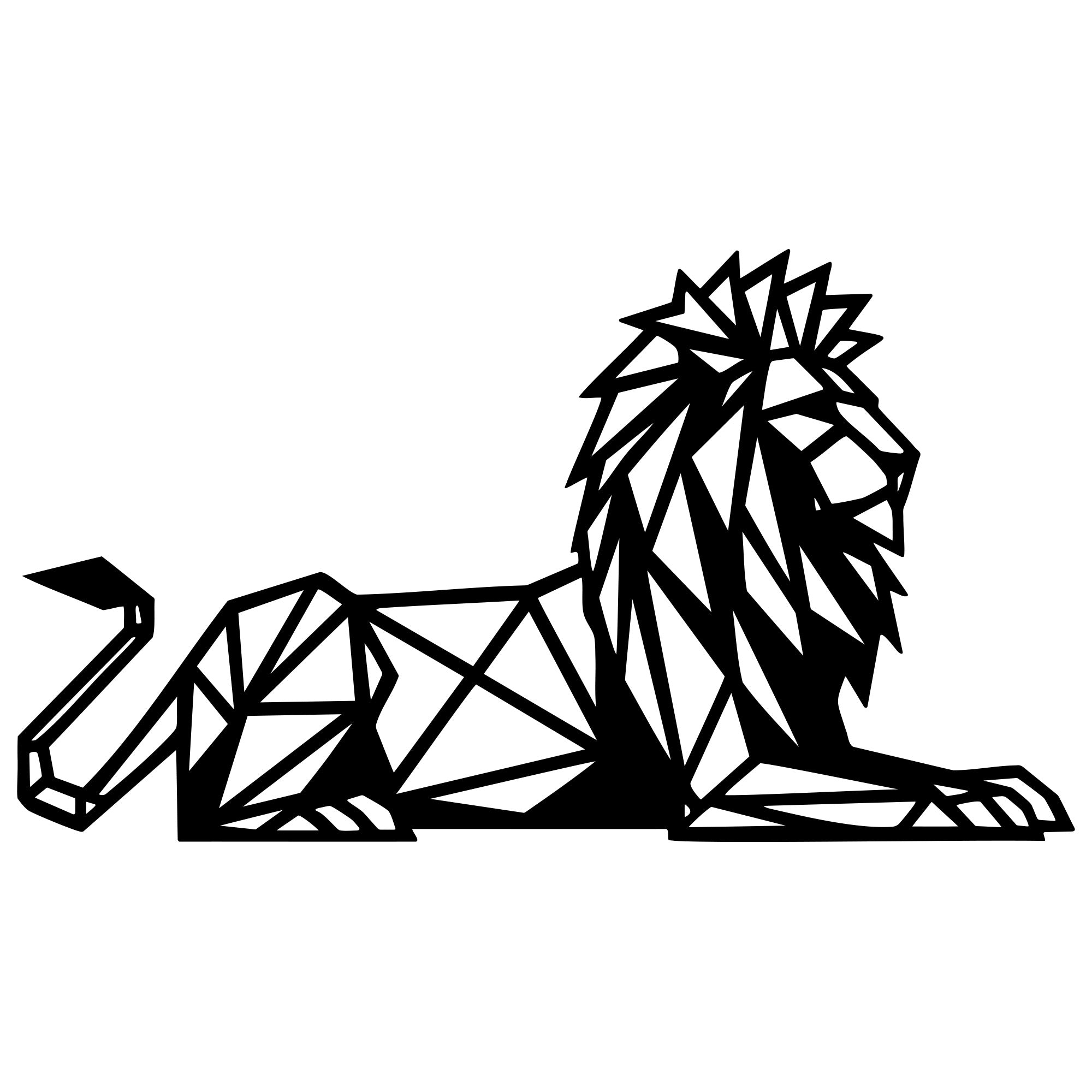Geometric Lion DXF File – CNC Cutting Design | AWLION1377