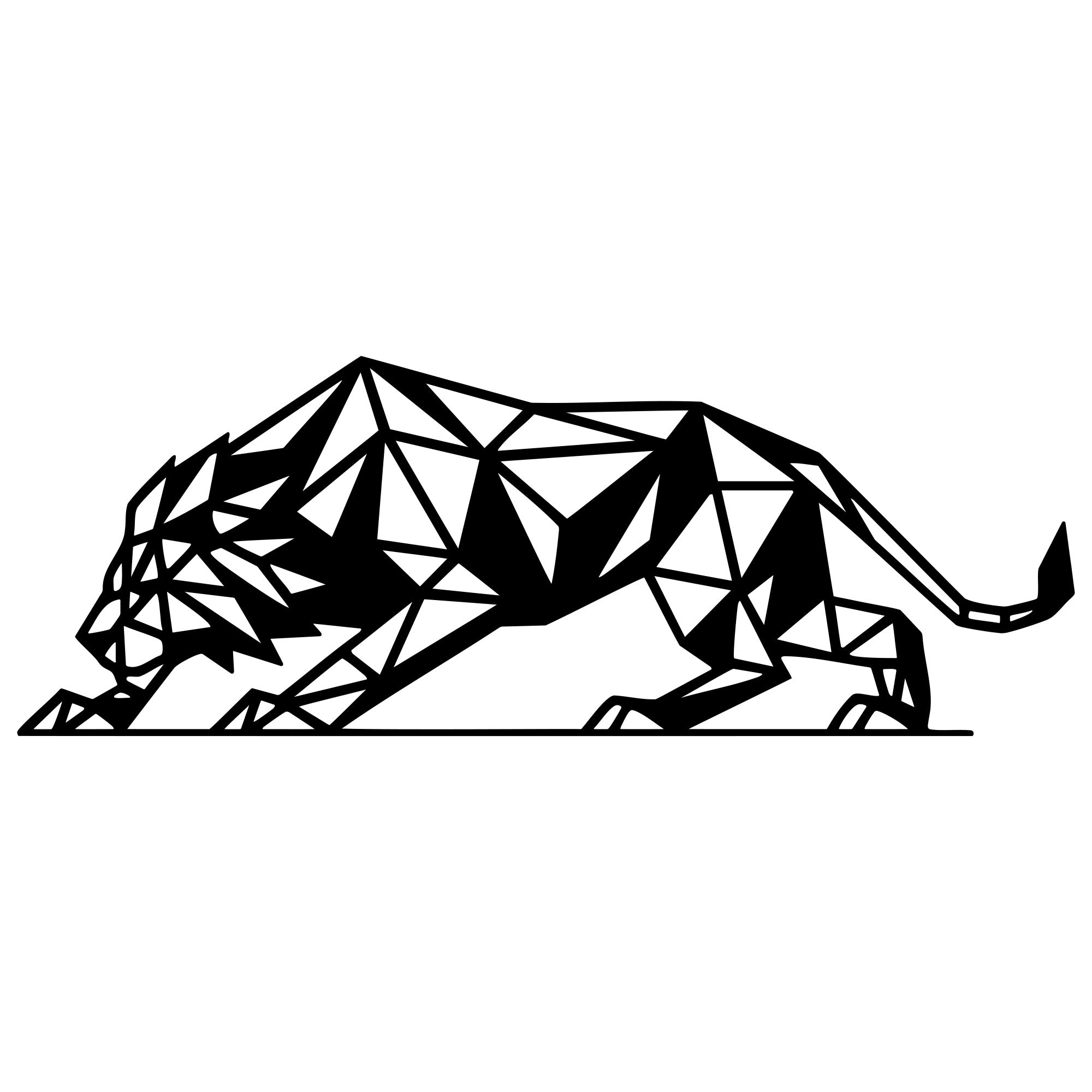 Geometric Lion DXF File – CNC Cutting Design | AWLION1392