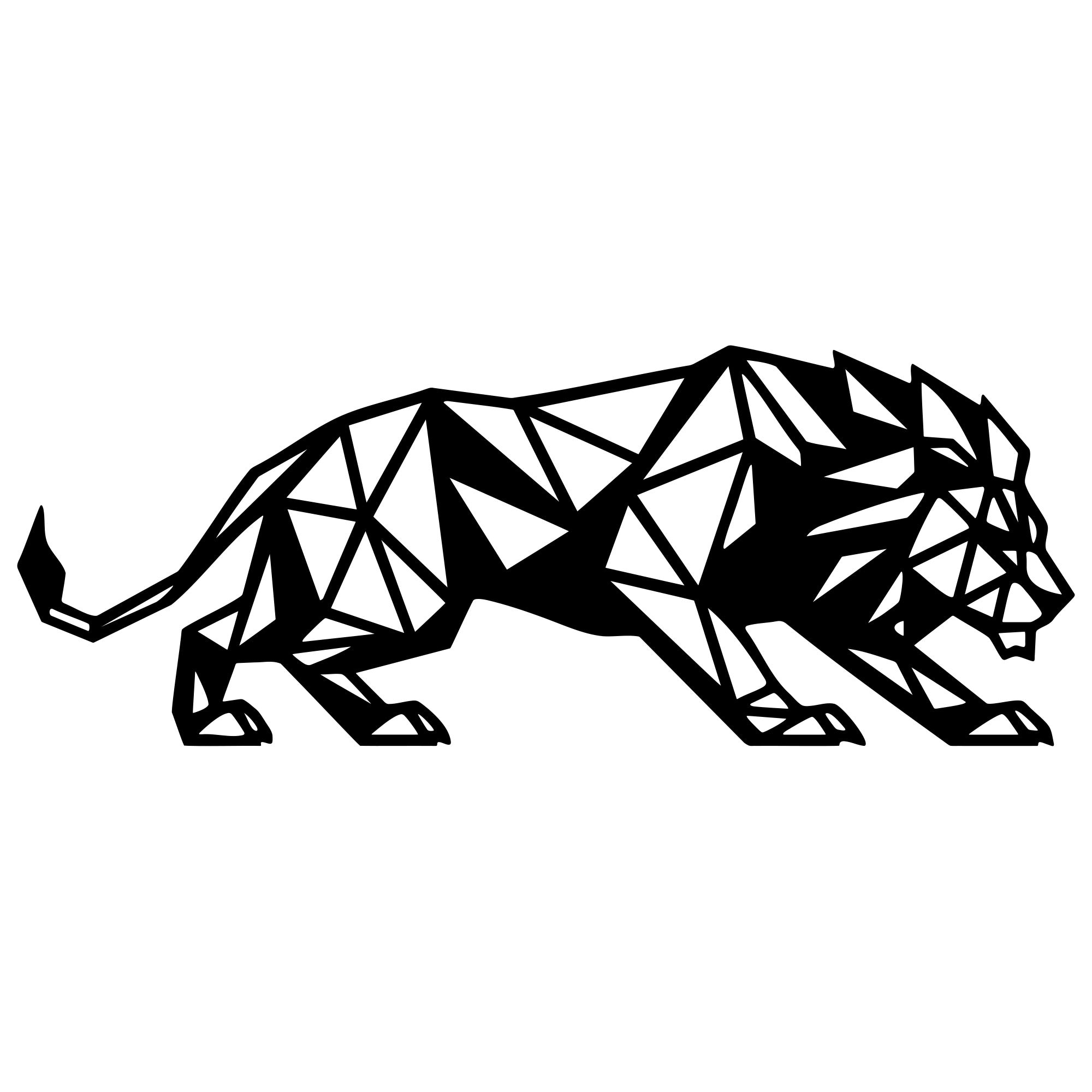 Geometric Lion DXF File – CNC Cutting Design | AWLION1393