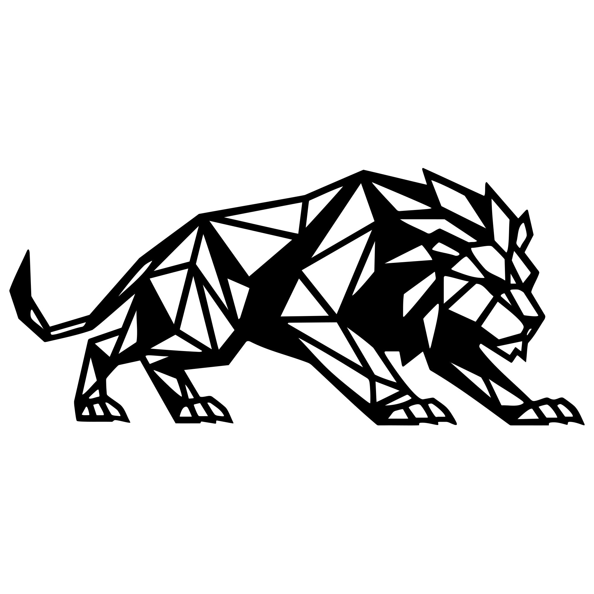 Geometric Lion DXF File – CNC Cutting Design | AWLION1395