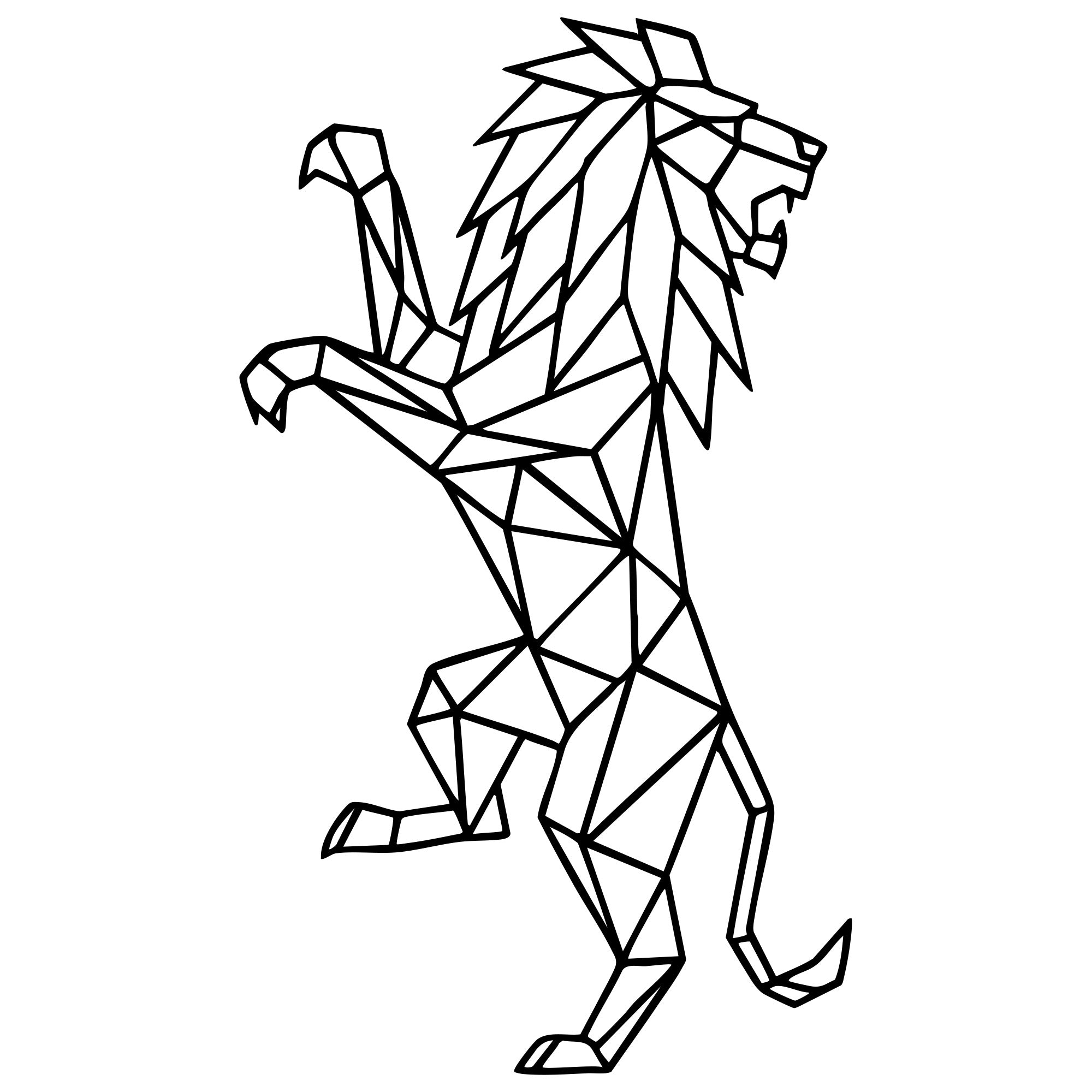 Geometric Lion DXF File – CNC Cutting Design | AWLION400