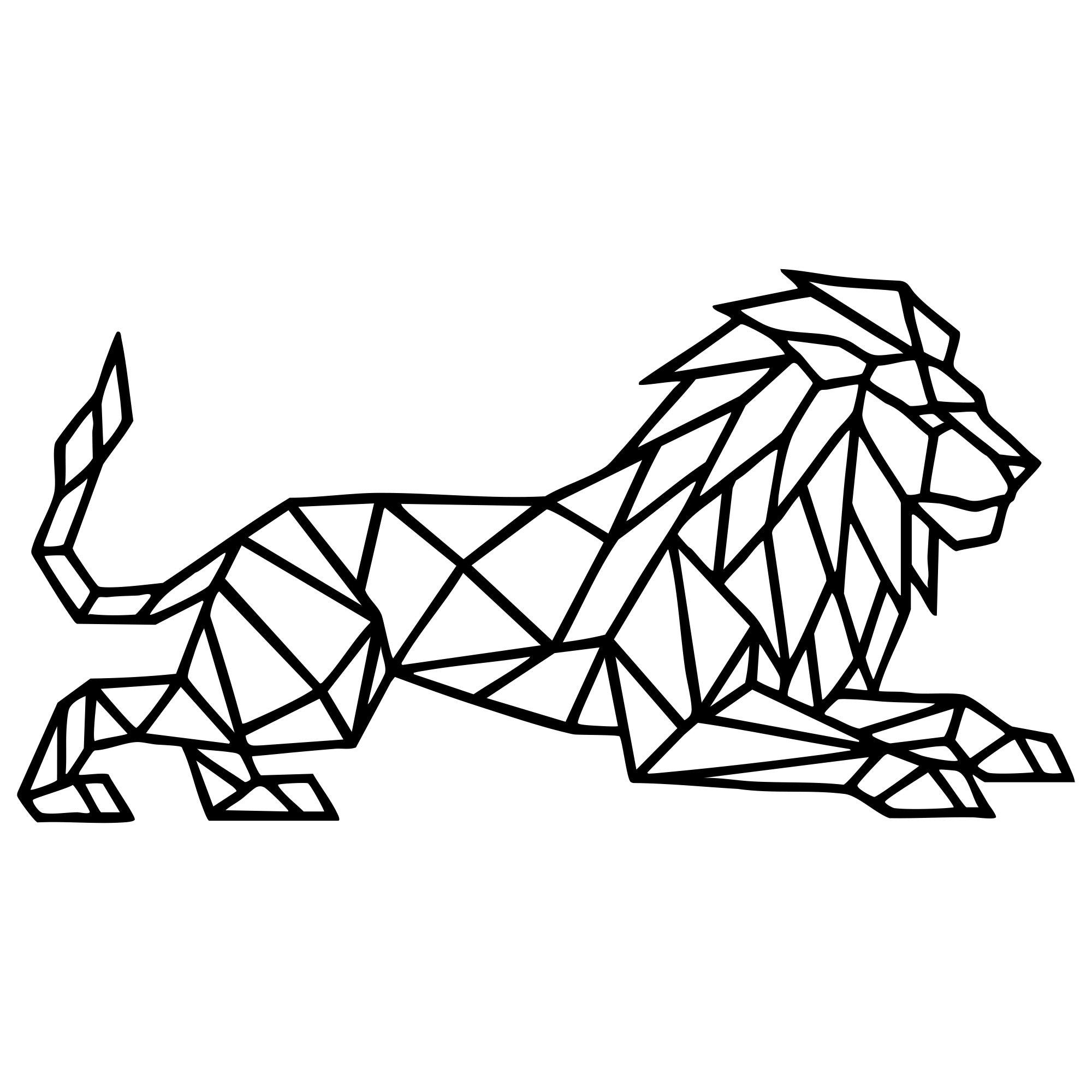 Geometric Lion DXF File – CNC Cutting Design | AWLION401
