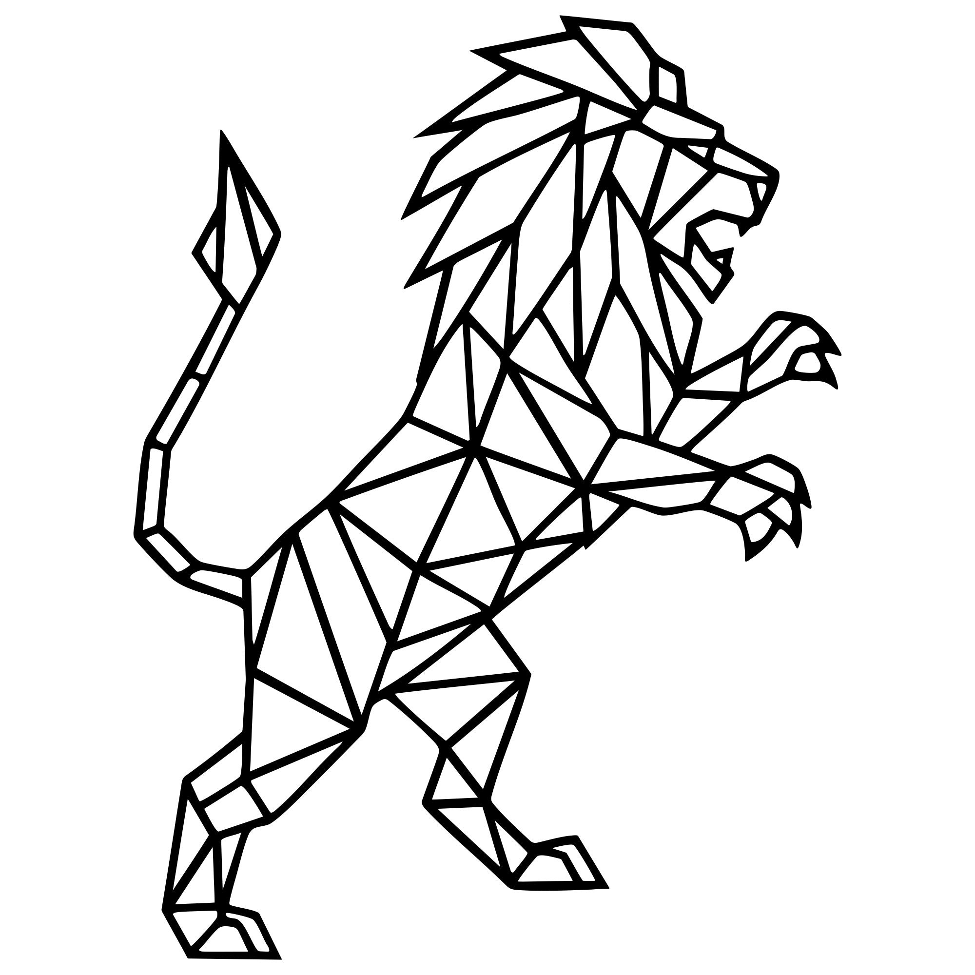 Geometric Lion DXF File – CNC Cutting Design | AWLION431