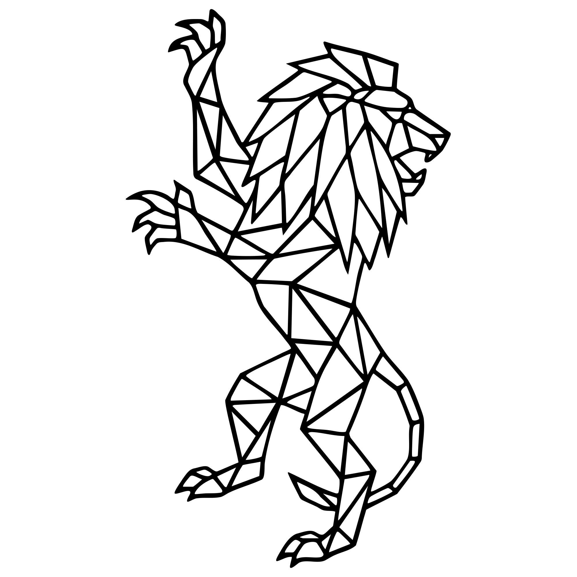 Geometric Lion DXF File – CNC Cutting Design | AWLION459
