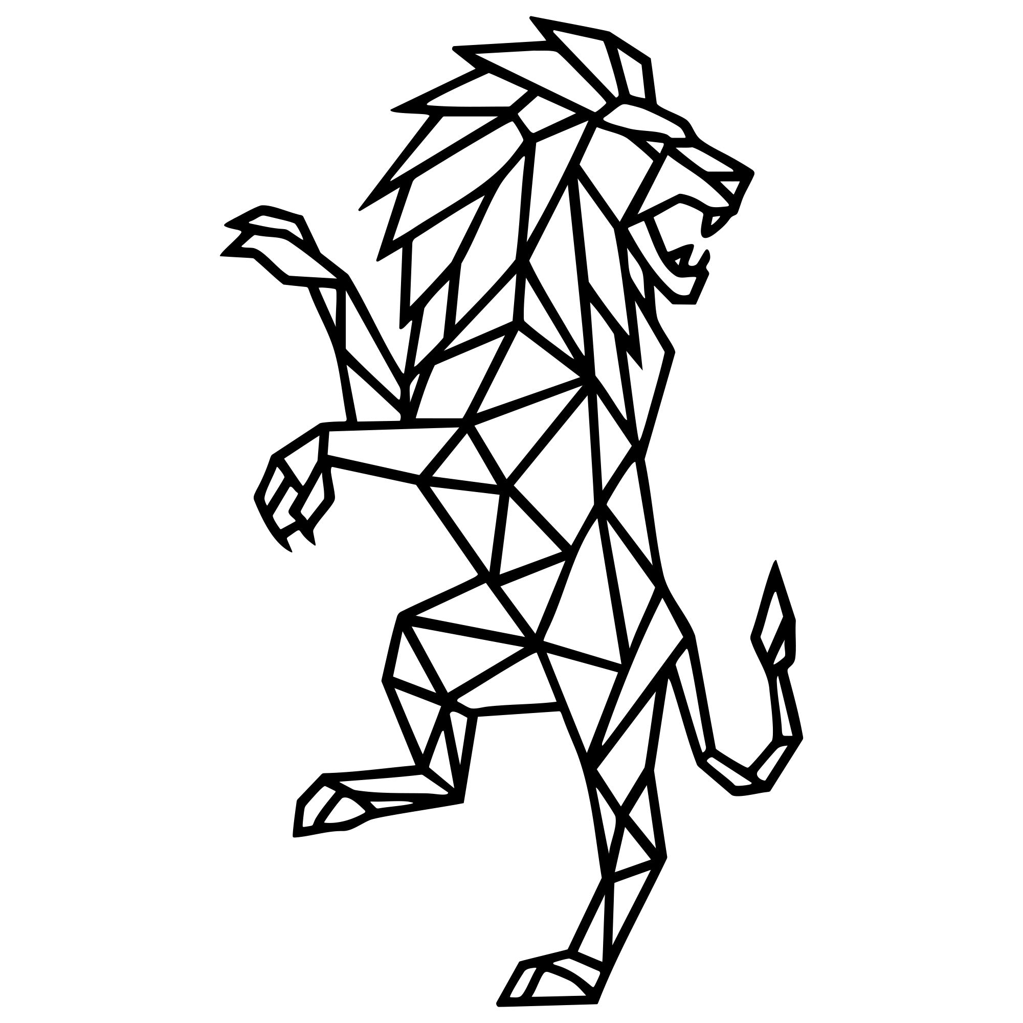 Geometric Lion DXF File – CNC Cutting Design | AWLION497