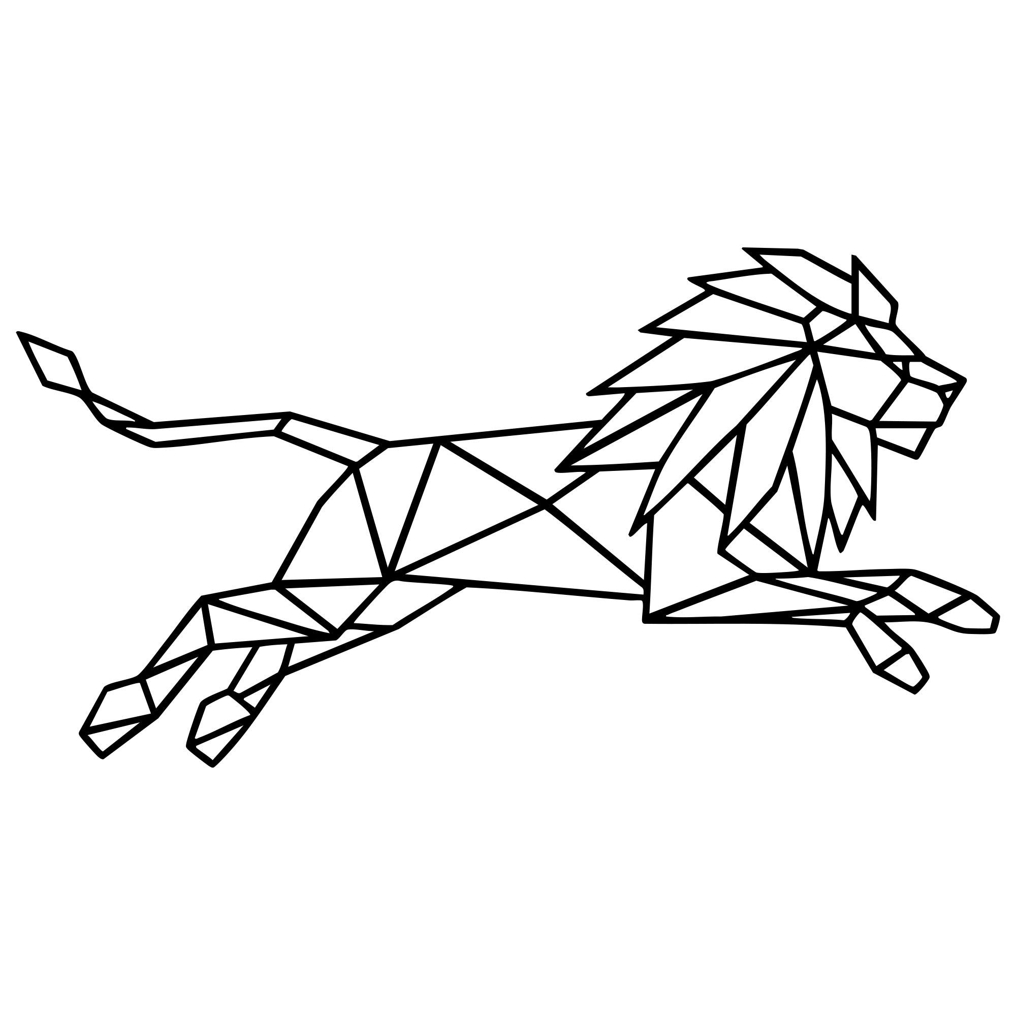 Geometric Lion DXF File – CNC Cutting Design | AWLION501